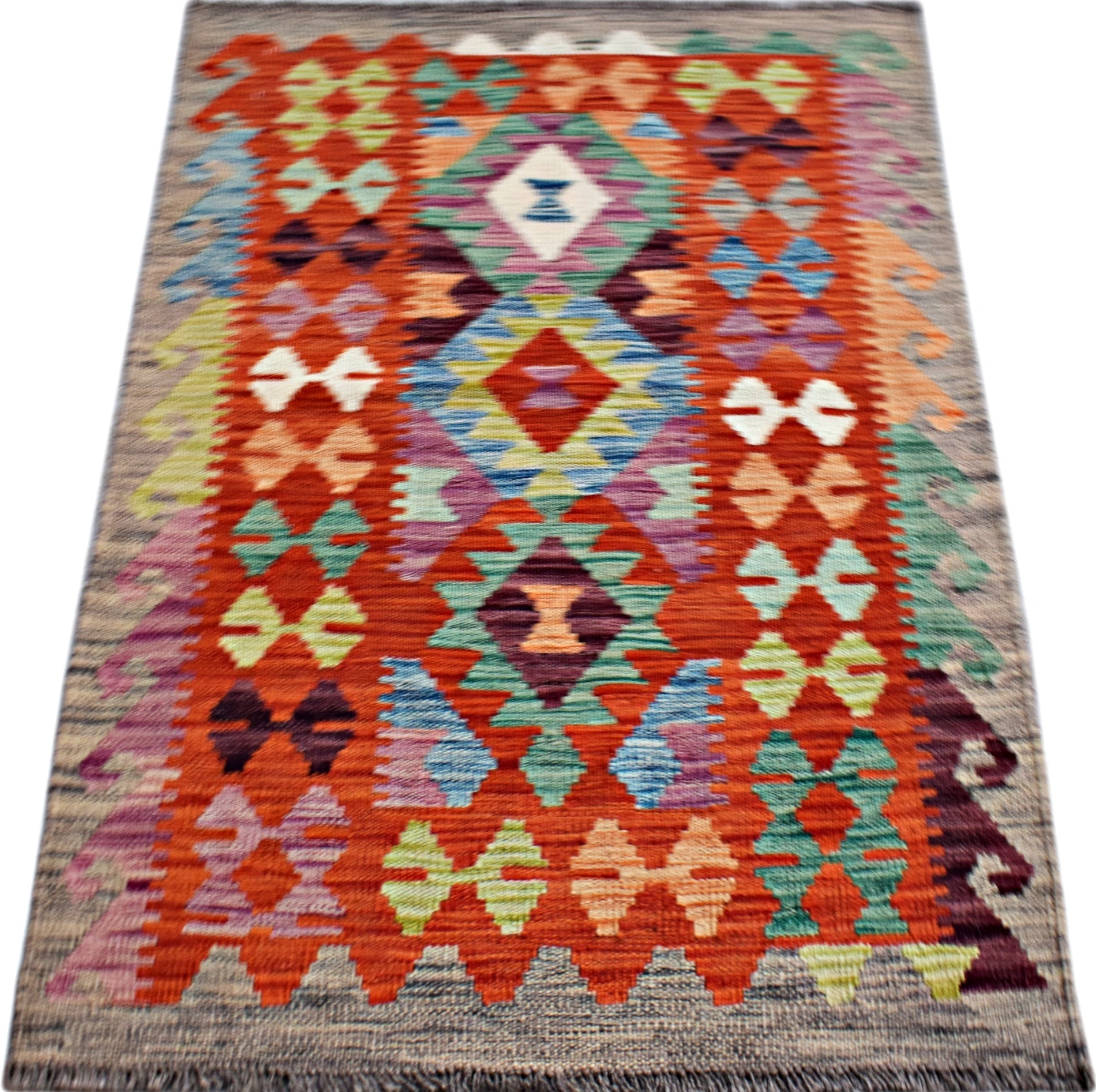 Handmade Afghan Maimana Kilim | 117 x 81 cm | 3'10" x 2'10" - Najaf Rugs & Textile