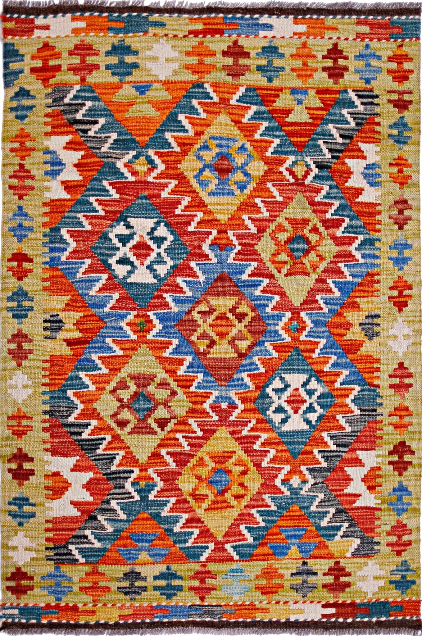 Handmade Afghan Maimana Kilim | 120 x 84 cm | 3'11" x 2'9" - Najaf Rugs & Textile