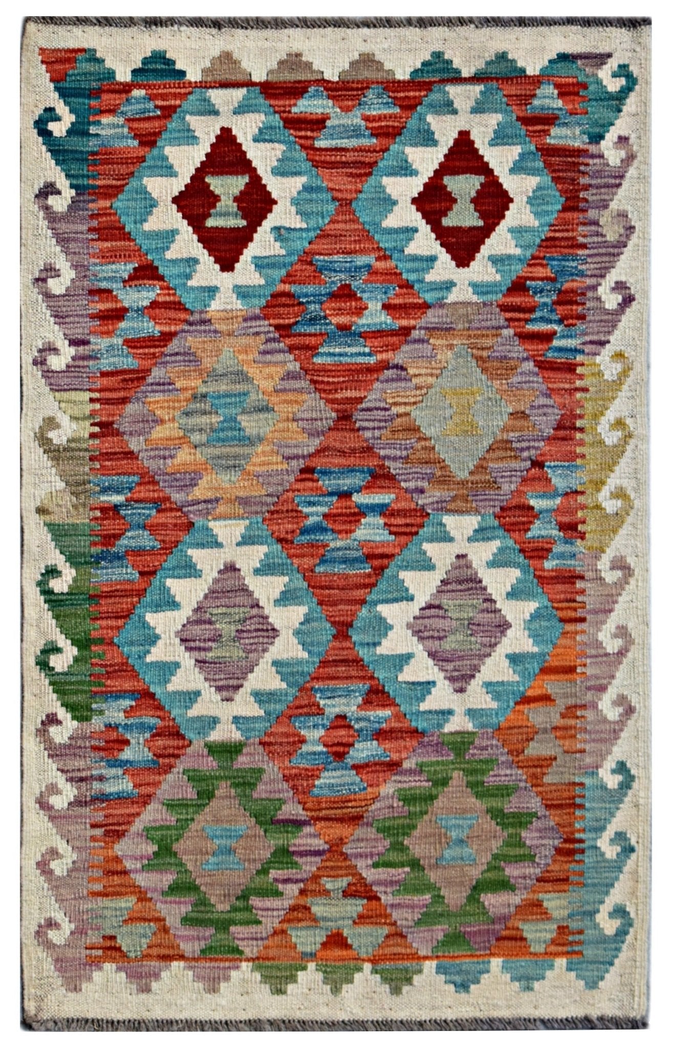 Handmade Afghan Maimana Kilim | 122 x 76 cm | 4'1" x 2'6" - Najaf Rugs & Textile