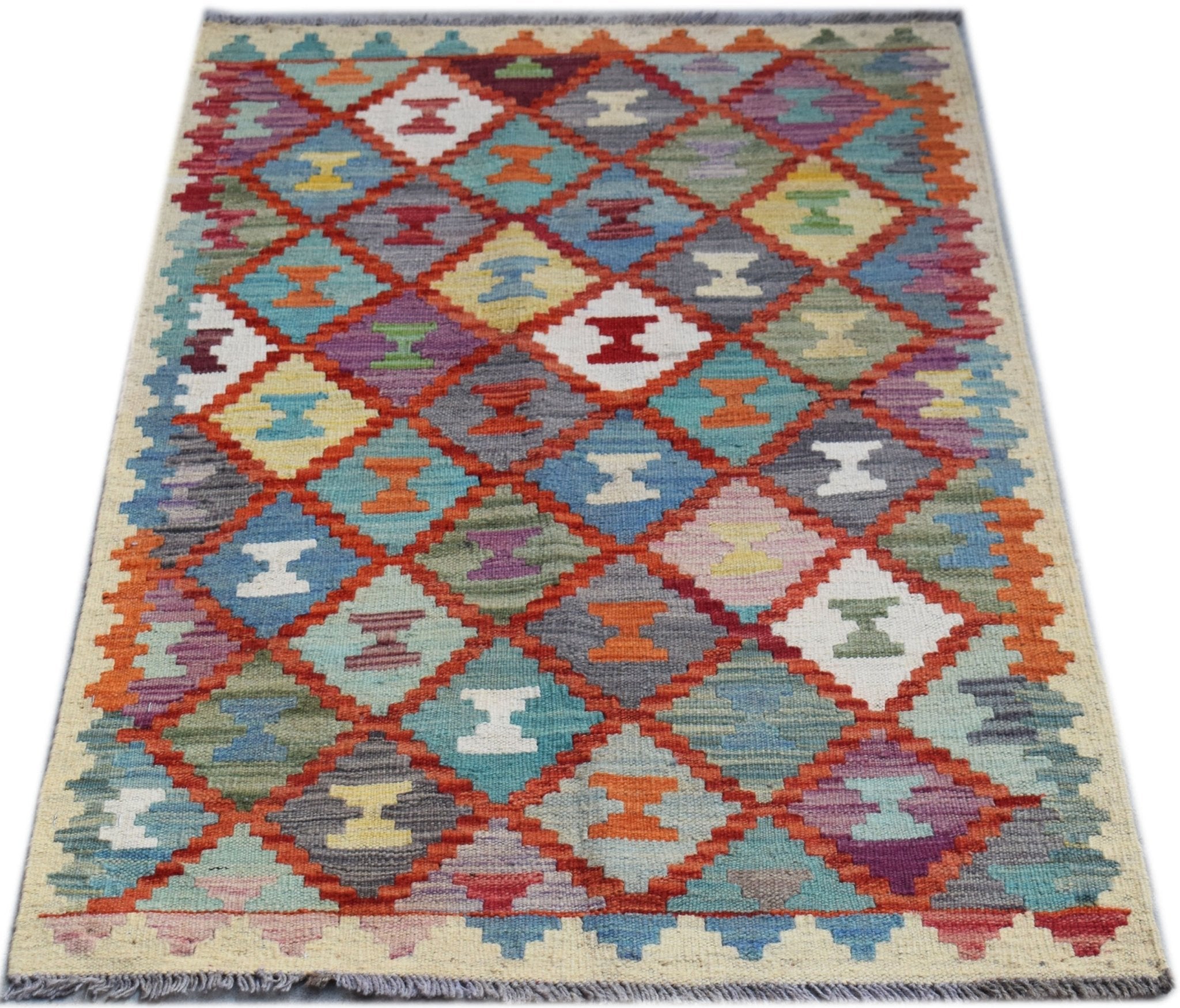 Handmade Afghan Maimana Kilim | 124 x 78 cm | 4'1" x 2'7" - Najaf Rugs & Textile