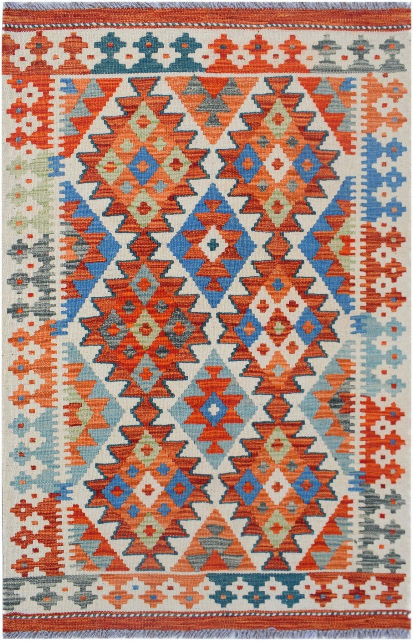 Handmade Afghan Maimana Kilim | 124 x 84 cm | 4'11" x 2'9" - Najaf Rugs & Textile