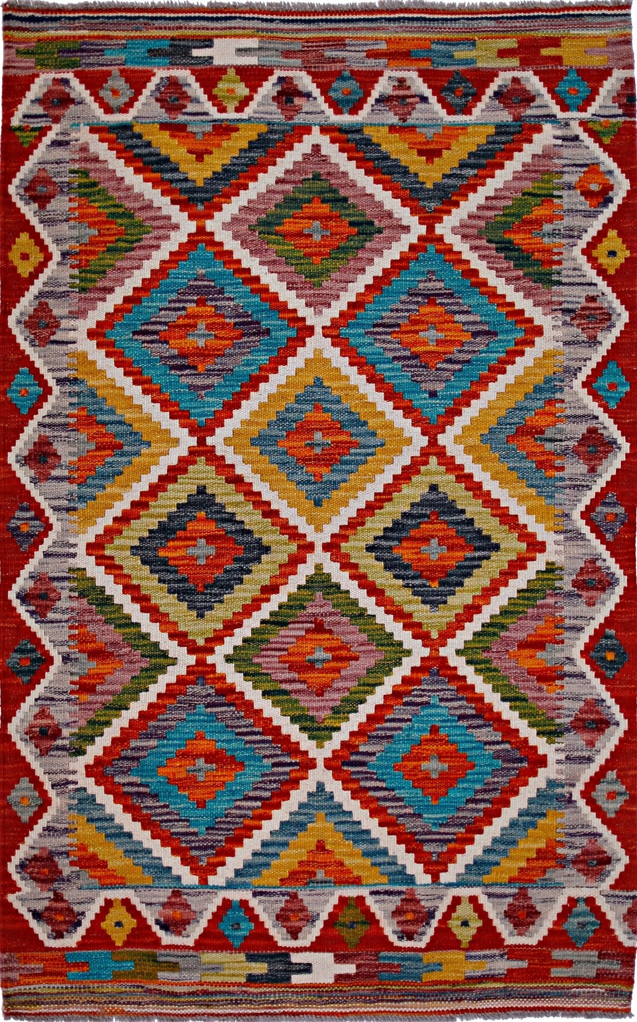 Handmade Afghan Maimana Kilim | 125 x 81 cm | 4'2" x 2'8" - Najaf Rugs & Textile