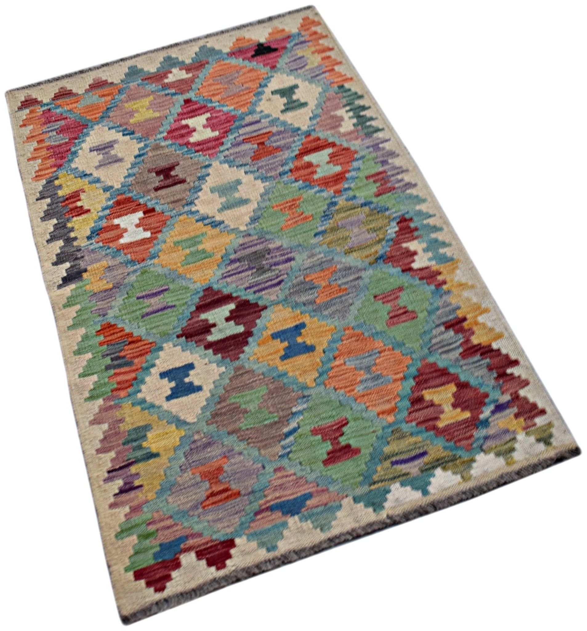 Handmade Afghan Maimana Kilim | 126 x 77 cm | 4'2" x 2'7" - Najaf Rugs & Textile