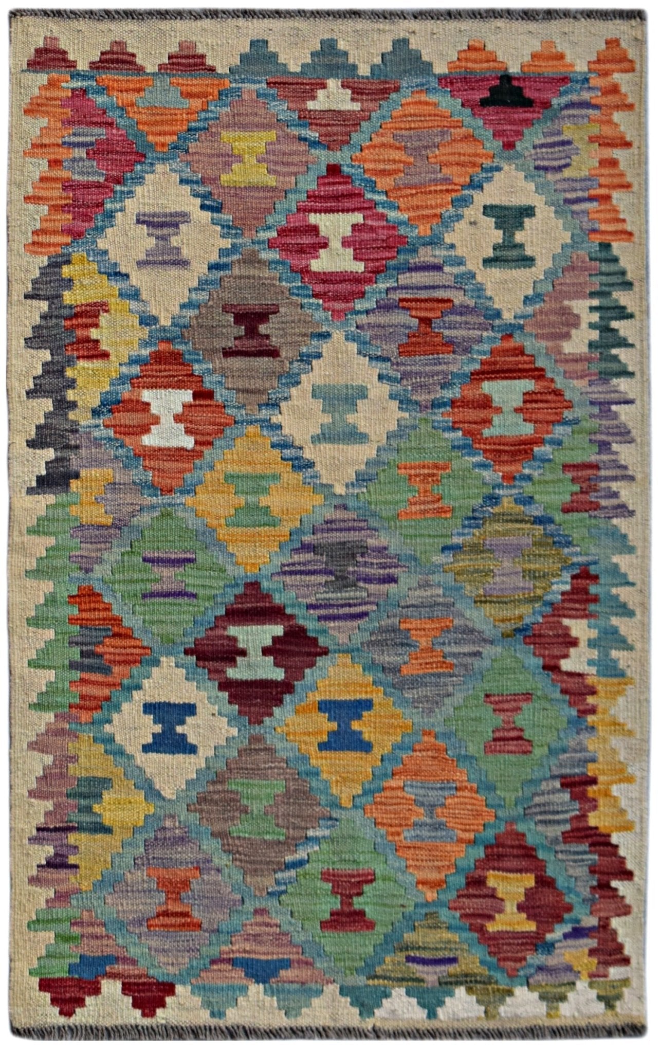 Handmade Afghan Maimana Kilim | 126 x 77 cm | 4'2" x 2'7" - Najaf Rugs & Textile