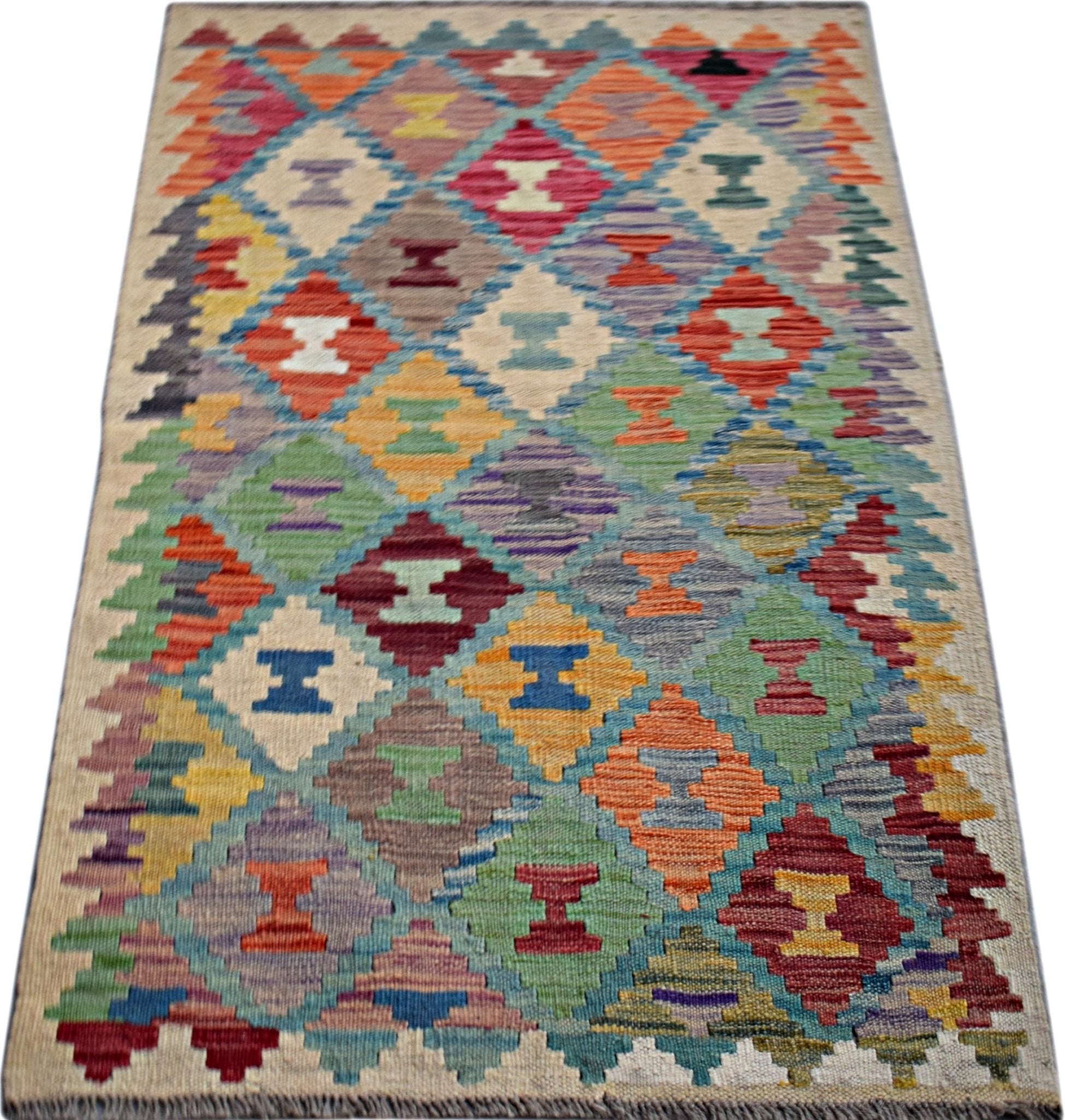 Handmade Afghan Maimana Kilim | 126 x 77 cm | 4'2" x 2'7" - Najaf Rugs & Textile