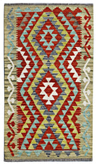 Handmade Afghan Maimana Kilim | 127 x 76 cm | 4'2" x 2'6" - Najaf Rugs & Textile