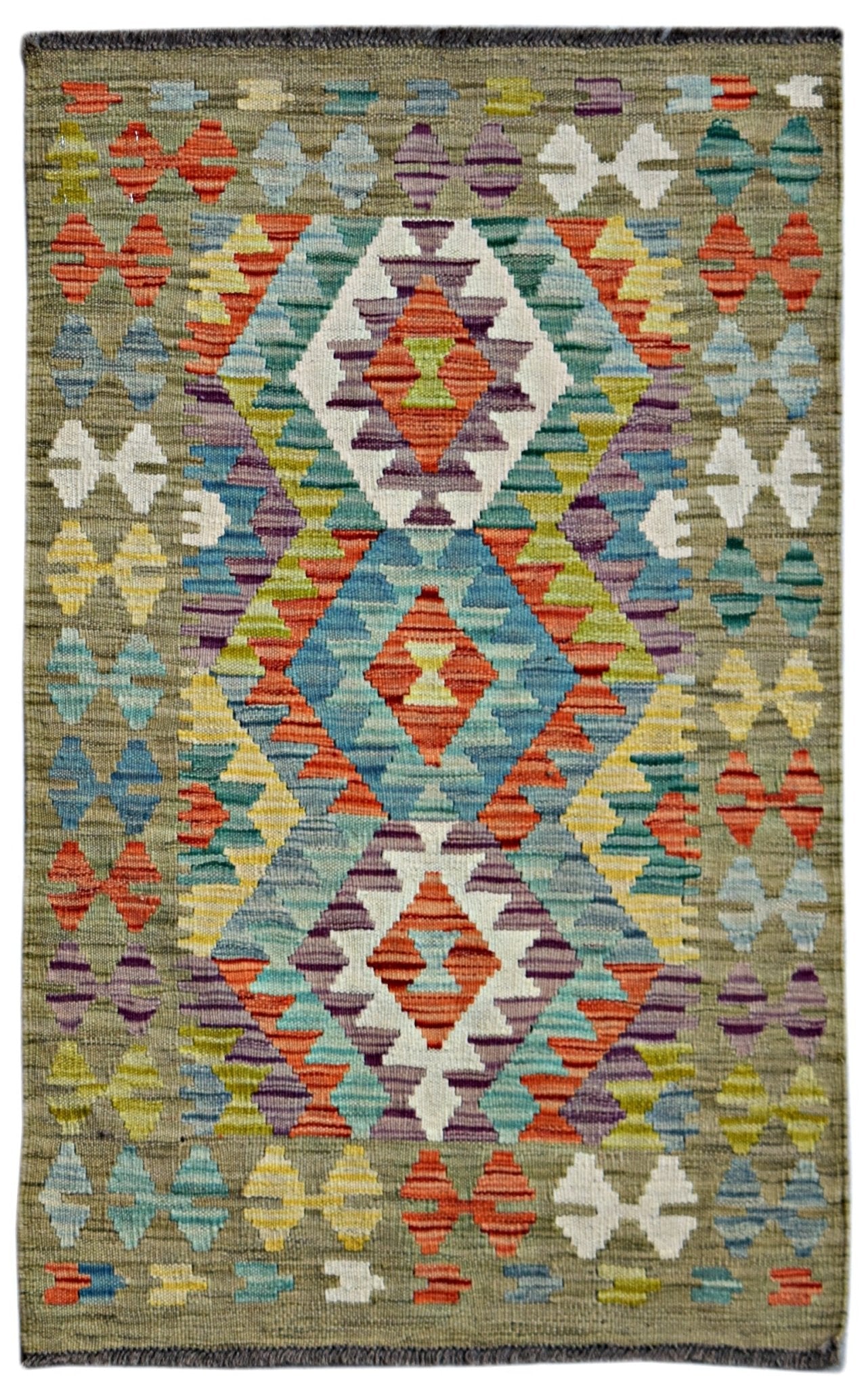 Handmade Afghan Maimana Kilim | 127 x 77 cm | 4'2" x 2'8" - Najaf Rugs & Textile