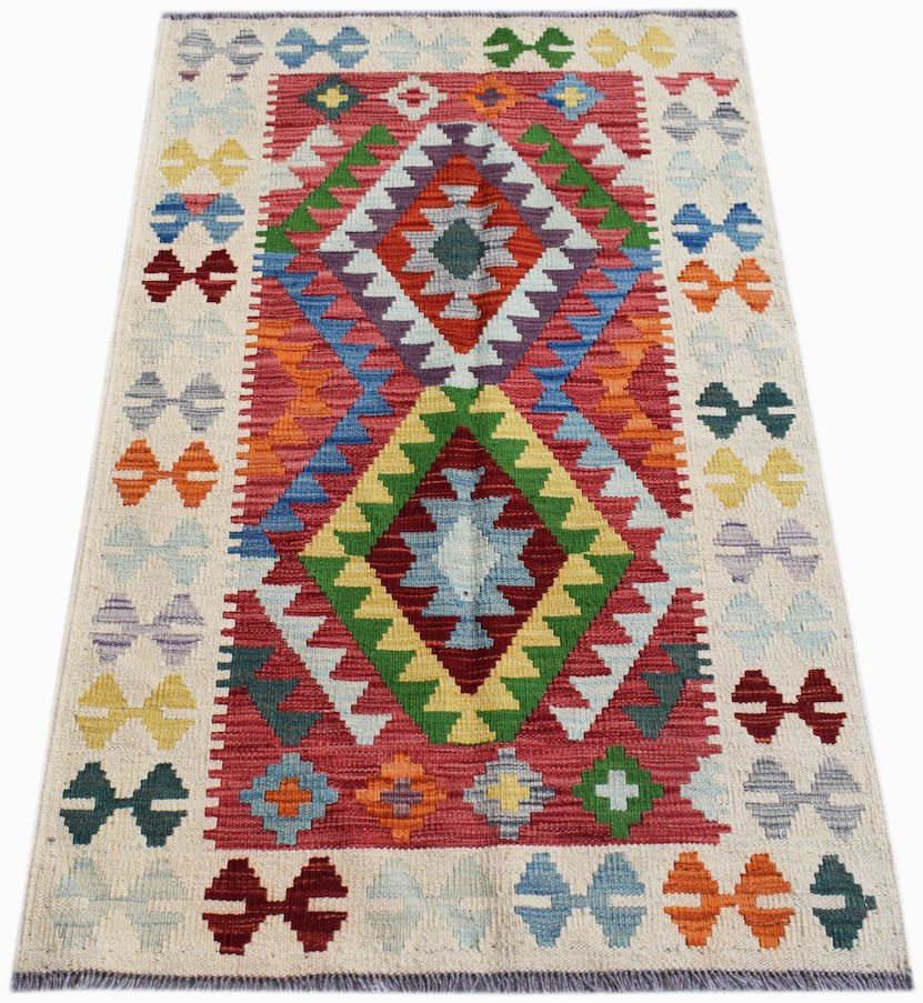 Handmade Afghan Maimana Kilim | 127 x 81 cm | 4'2" x 2'8" - Najaf Rugs & Textile