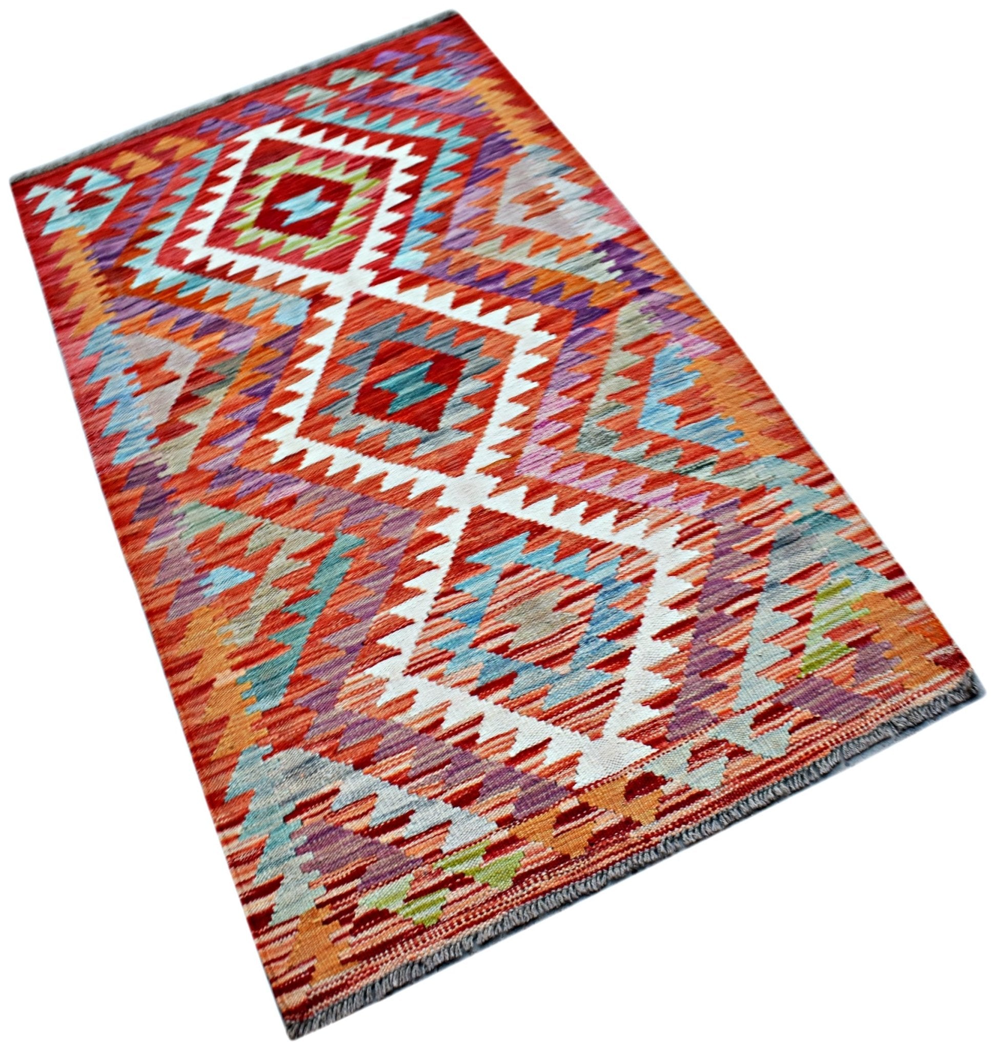 Handmade Afghan Maimana Kilim | 132 x 78 cm | 4'4" x 2'7" - Najaf Rugs & Textile