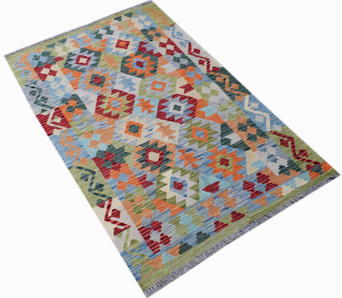 Handmade Afghan Maimana Kilim | 146 x 101 cm | 4'10" x 3'4" - Najaf Rugs & Textile