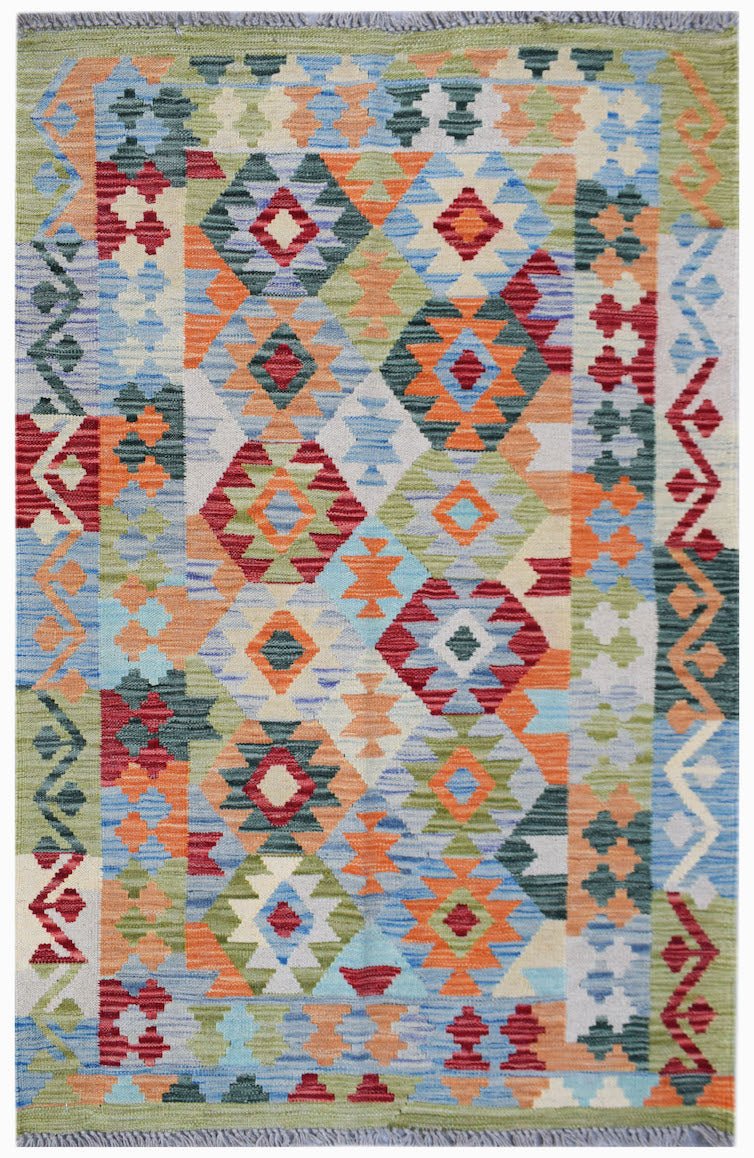 Handmade Afghan Maimana Kilim | 146 x 101 cm | 4'10" x 3'4" - Najaf Rugs & Textile