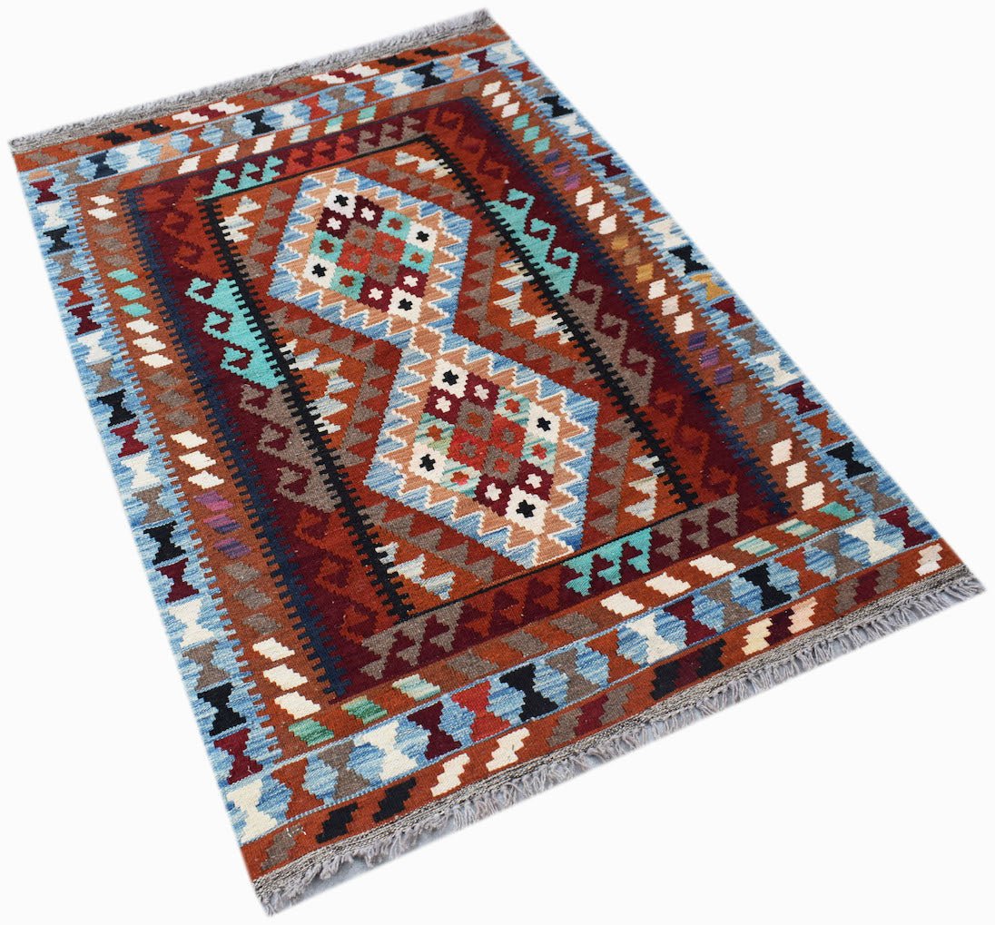 Handmade Afghan Maimana Kilim | 147 x 103 cm | 4'10" x 3'5" - Najaf Rugs & Textile