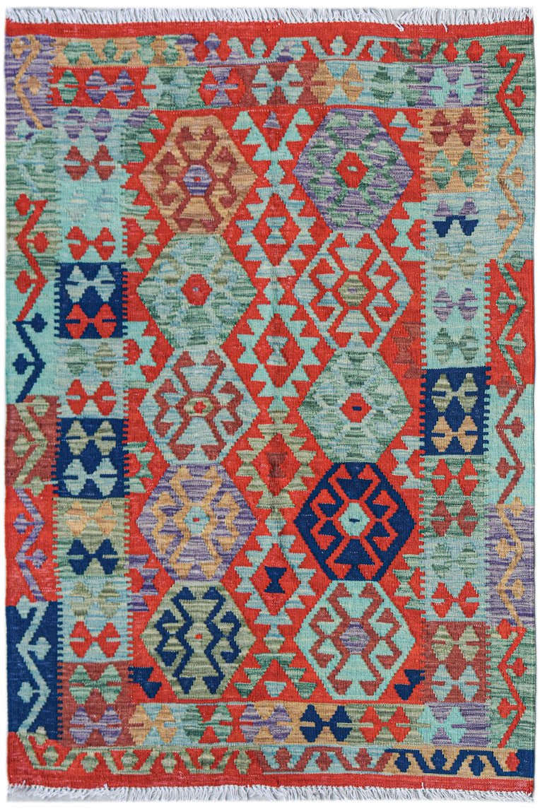 Handmade Afghan Maimana Kilim | 149 x 108 cm | 4'10" x 3'7" - Najaf Rugs & Textile