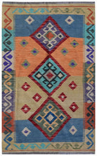 Handmade Afghan Maimana Kilim | 160 x 103 cm | 5'3" x 3'5" - Najaf Rugs & Textile