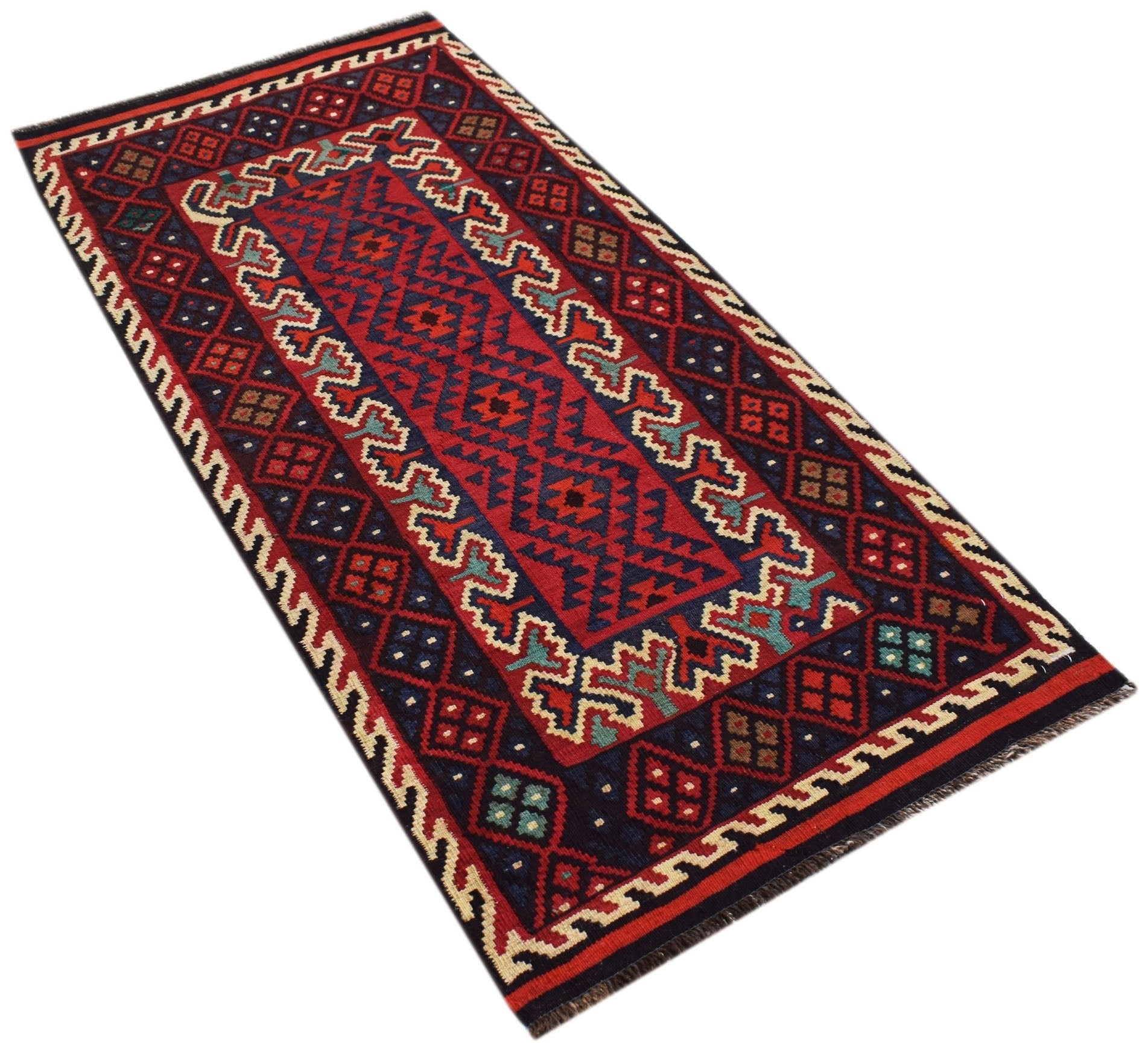 Handmade Afghan Maimana Kilim | 173 x 83 cm | 5'8" x 2'9" - Najaf Rugs & Textile