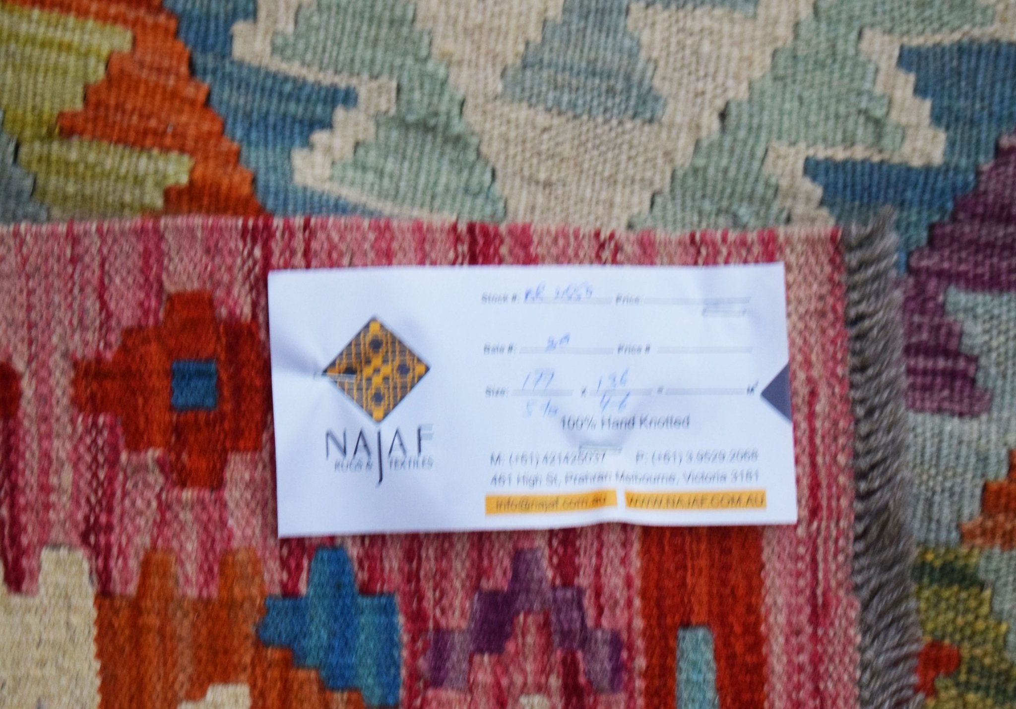 Handmade Afghan Maimana Kilim | 177 x 136 cm | 5'1" x 4'6" - Najaf Rugs & Textile