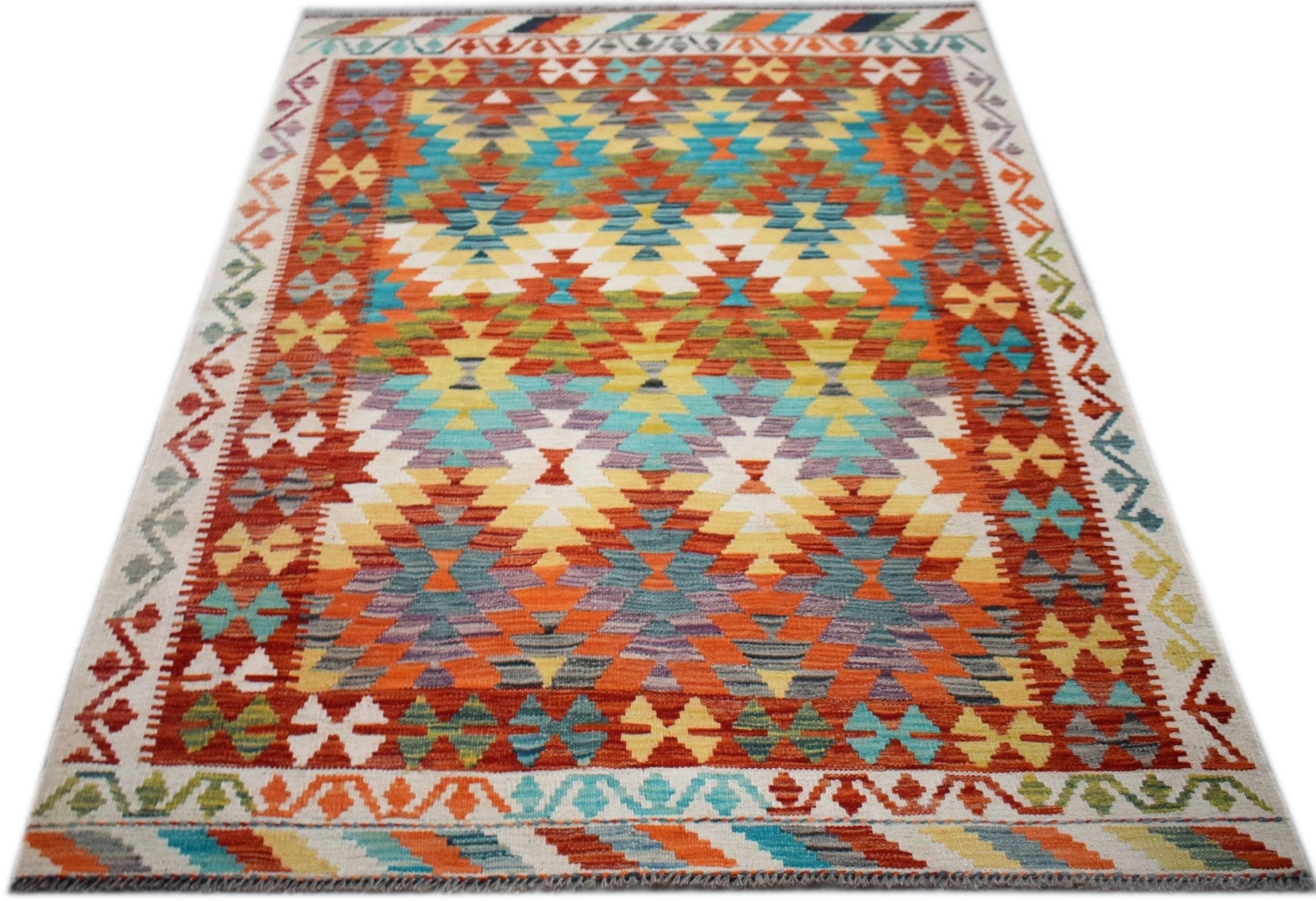 Handmade Afghan Maimana Kilim | 178 x 135 cm | 5'10" x 4'5" - Najaf Rugs & Textile