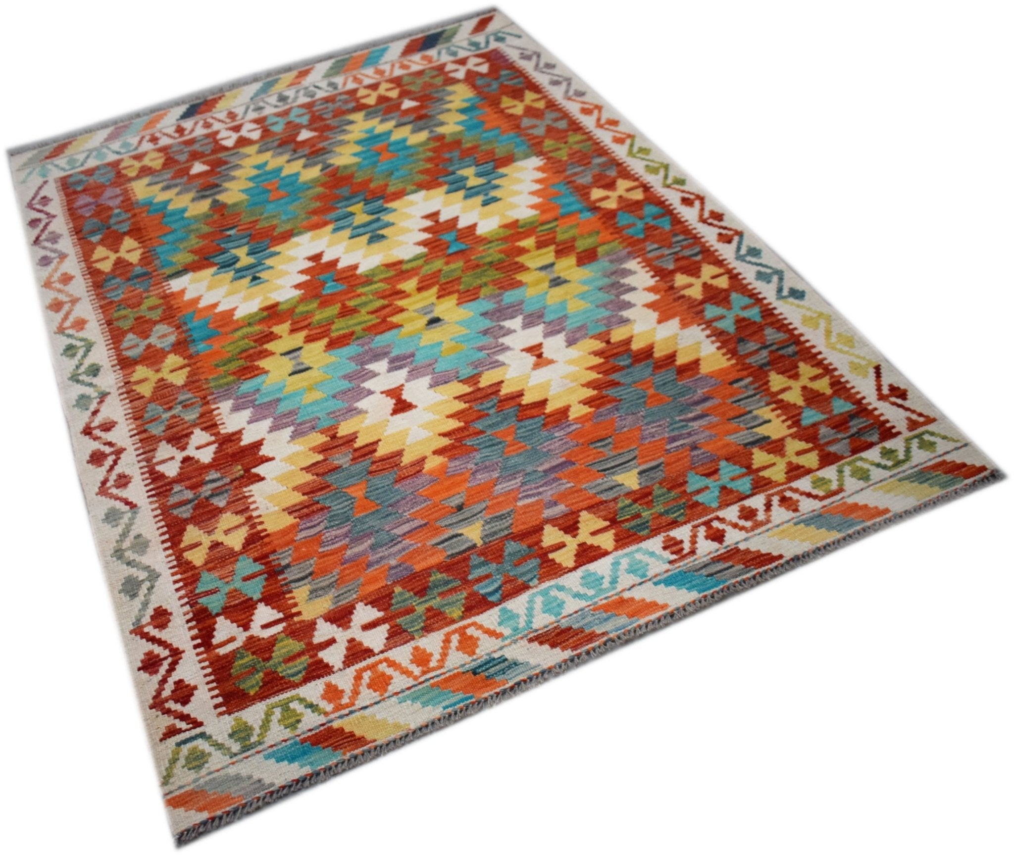 Handmade Afghan Maimana Kilim | 178 x 135 cm | 5'10" x 4'5" - Najaf Rugs & Textile