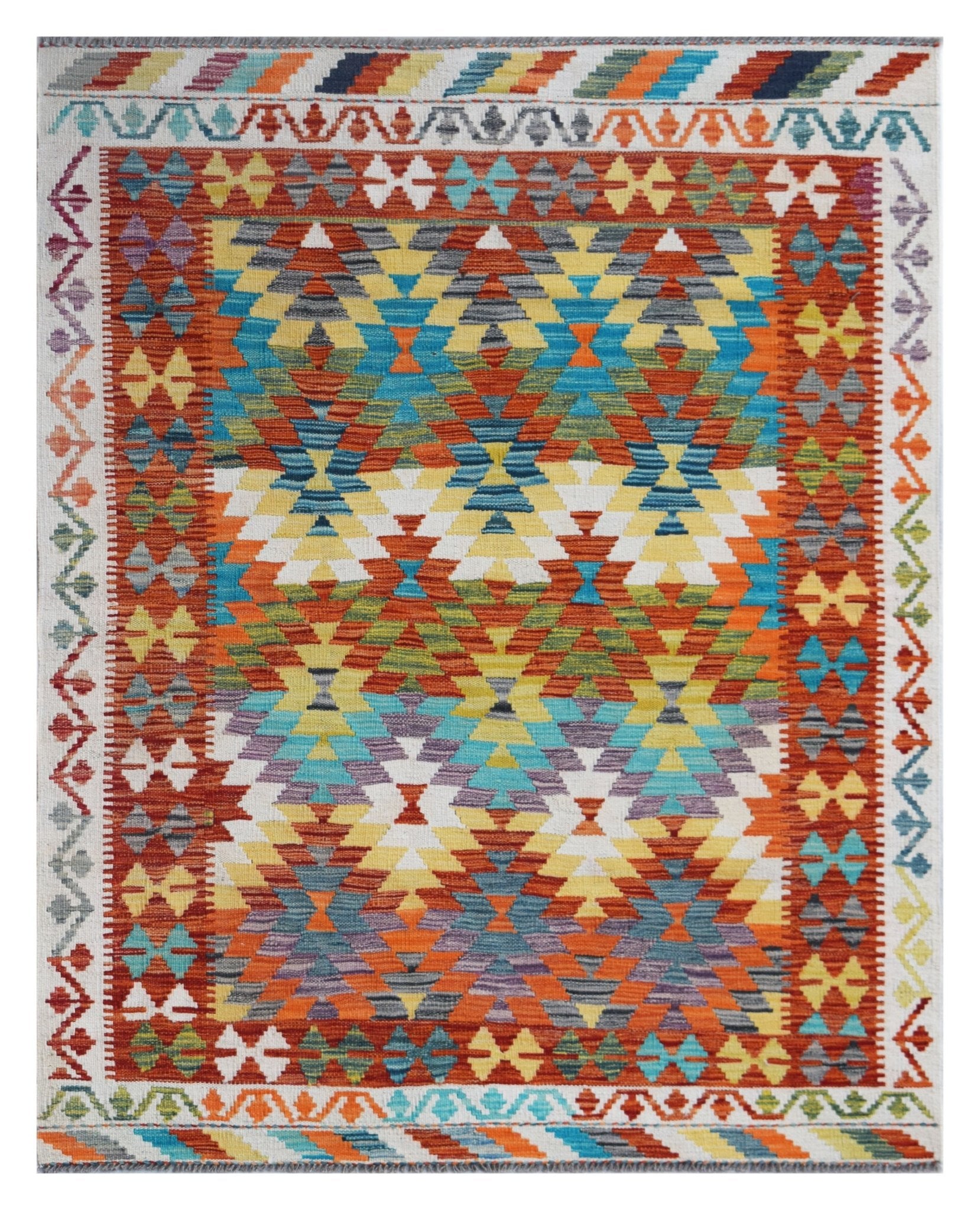 Handmade Afghan Maimana Kilim | 178 x 135 cm | 5'10" x 4'5" - Najaf Rugs & Textile