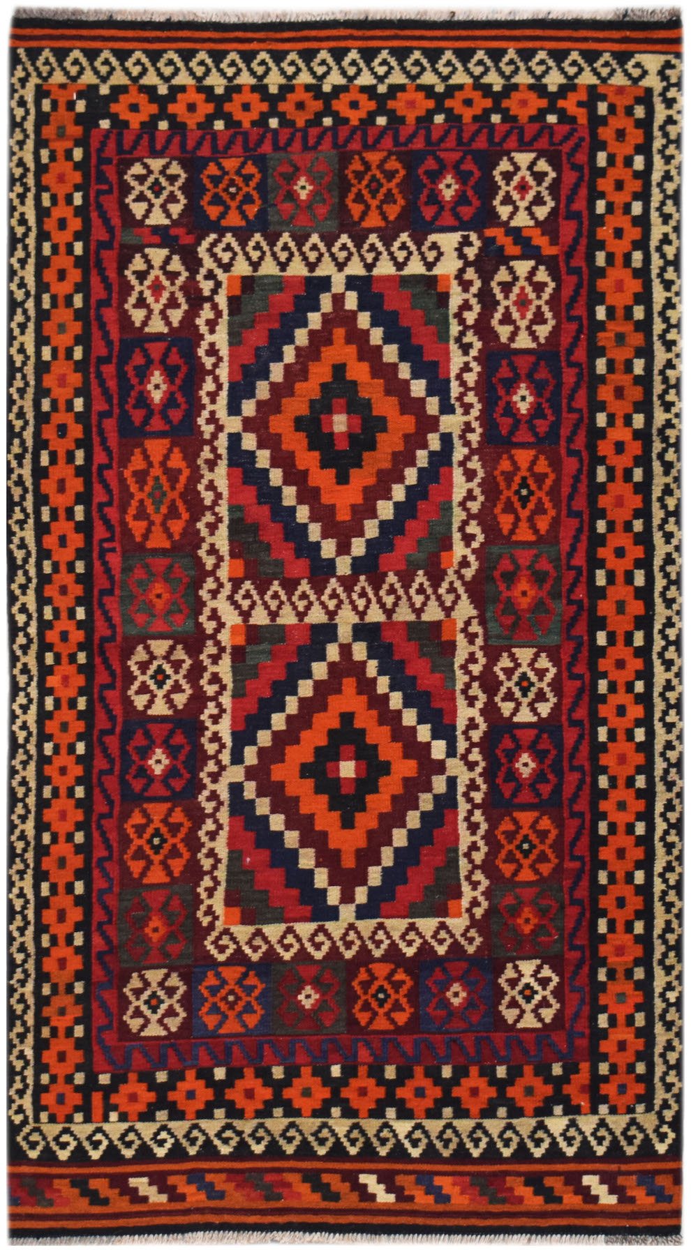 Handmade Afghan Maimana Kilim | 181 x 99 cm | 6' x 3'3" - Najaf Rugs & Textile