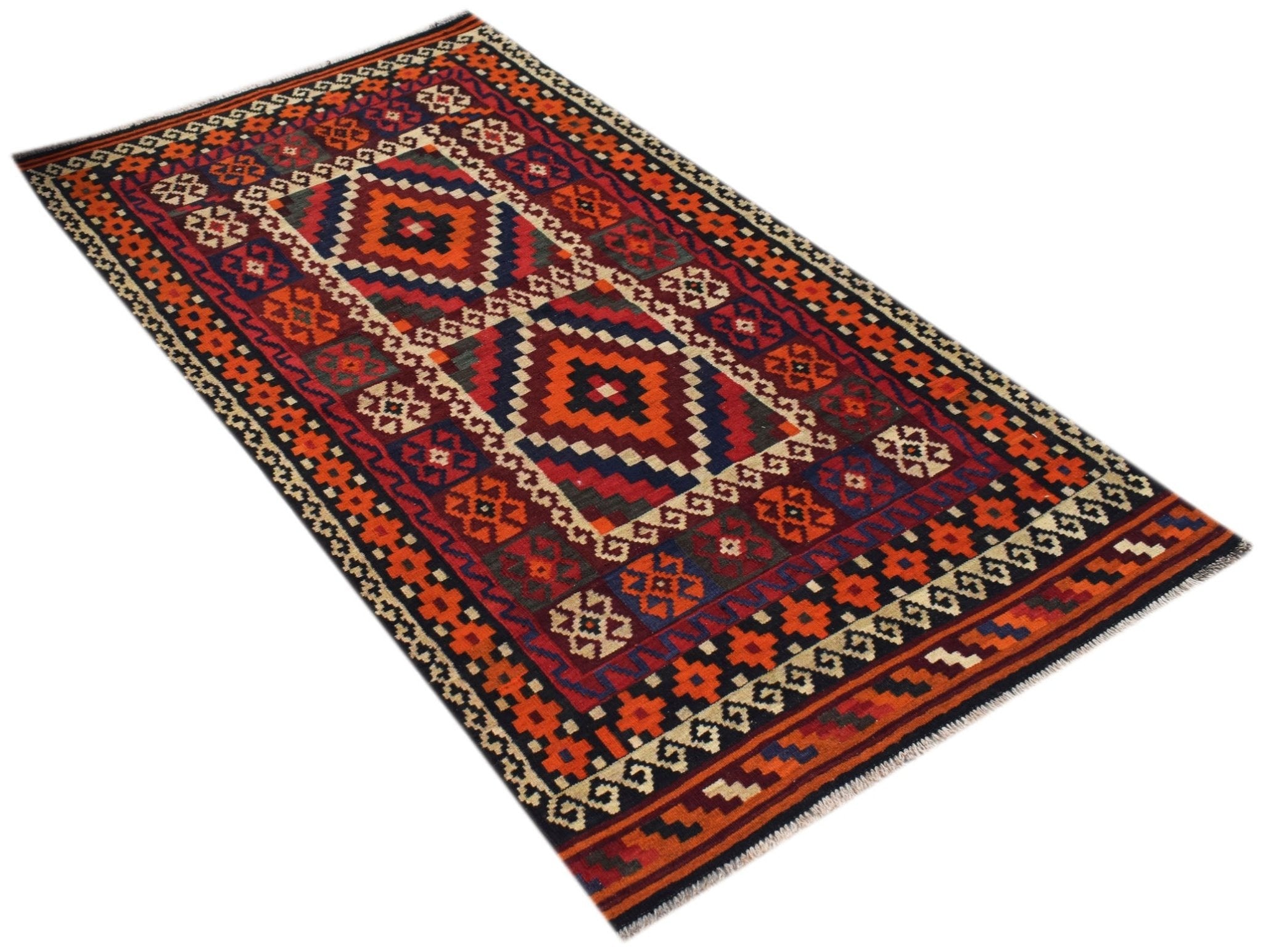 Handmade Afghan Maimana Kilim | 181 x 99 cm | 6' x 3'3" - Najaf Rugs & Textile