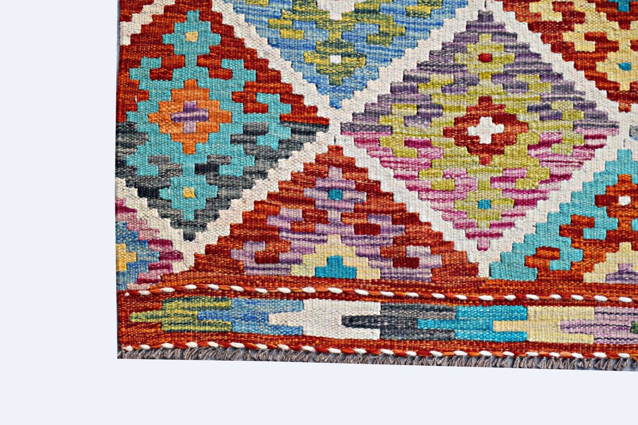 Handmade Afghan Maimana Kilim | 185 x 151 cm | 6'1" x 5' - Najaf Rugs & Textile