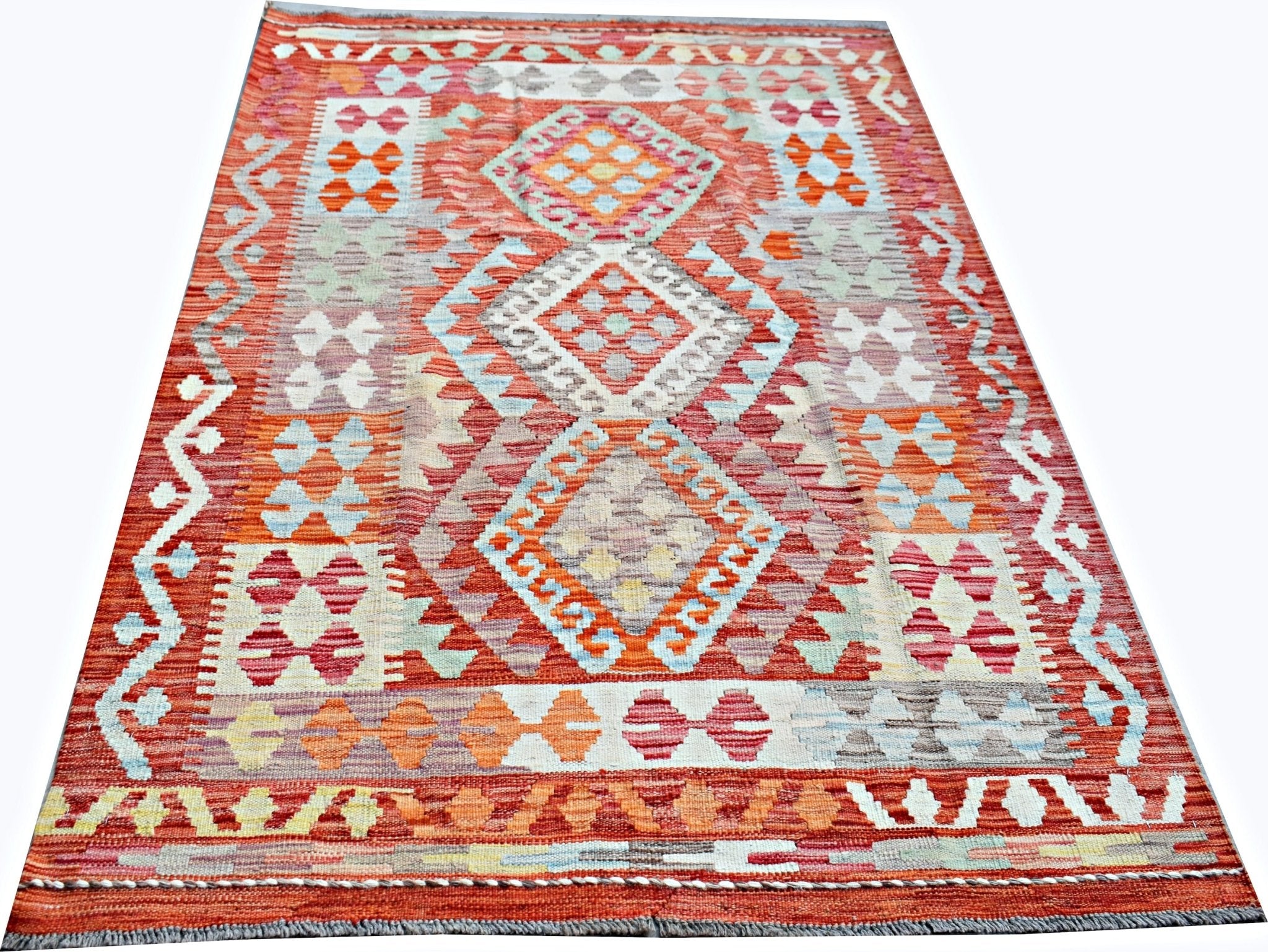 Handmade Afghan Maimana Kilim | 186 x 121 cm | 6'2" x 4' - Najaf Rugs & Textile