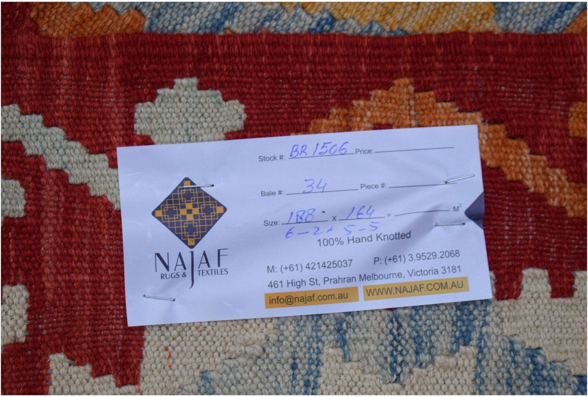 Handmade Afghan Maimana Kilim | 188 x 164 cm | 6'2" x 5'5" - Najaf Rugs & Textile