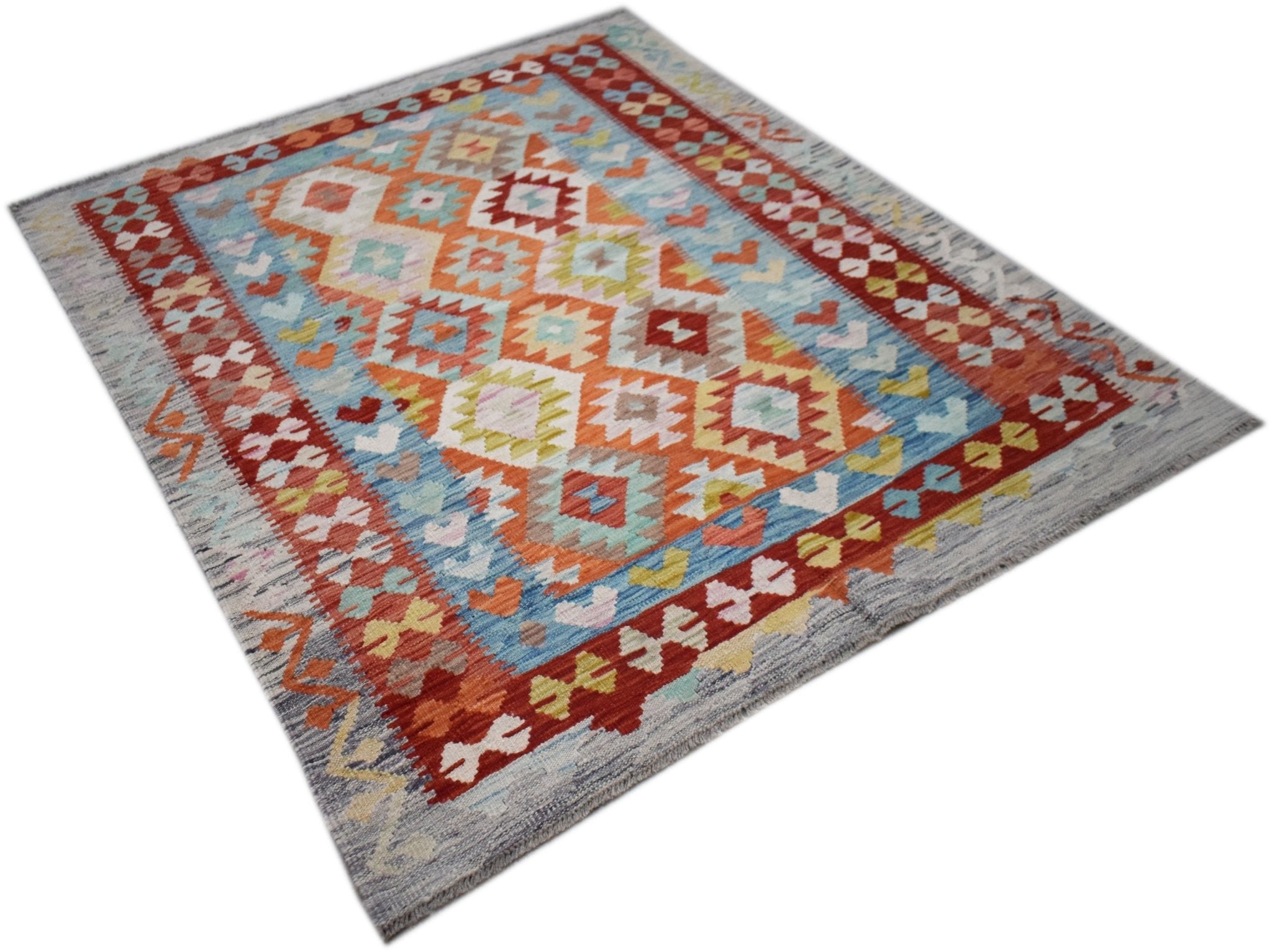 Handmade Afghan Maimana Kilim | 192 x 152 cm | 6'4" x 5' - Najaf Rugs & Textile