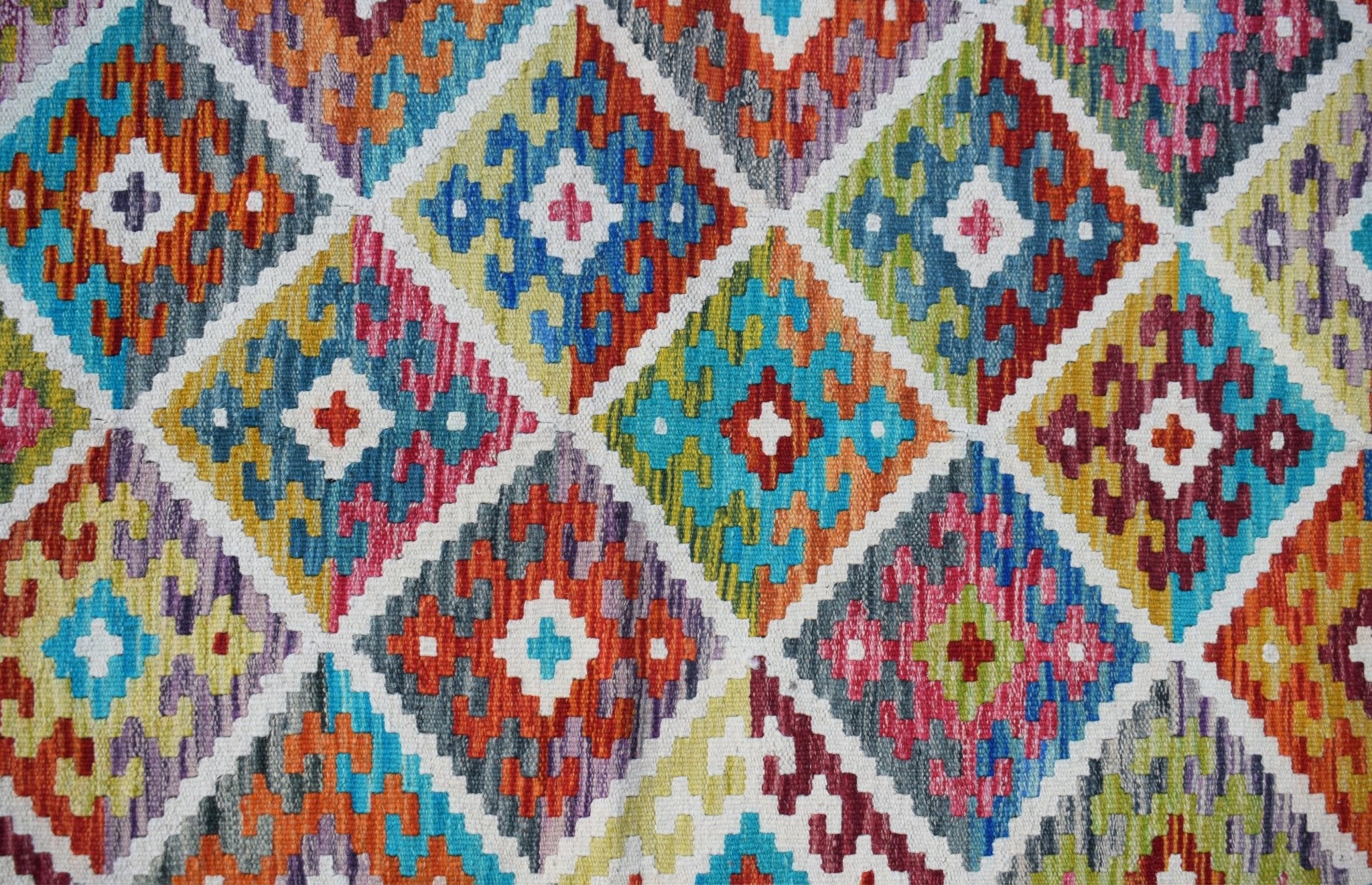 Handmade Afghan Maimana Kilim | 192 x 152 cm | 6'4" x 5' - Najaf Rugs & Textile