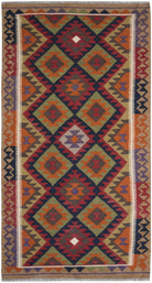 Handmade Afghan Maimana Kilim | 193 x 104 cm | 6'4" x 3'5" - Najaf Rugs & Textile