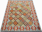 Handmade Afghan Maimana Kilim | 193 x 158 cm | 6'4" x 5'2" - Najaf Rugs & Textile