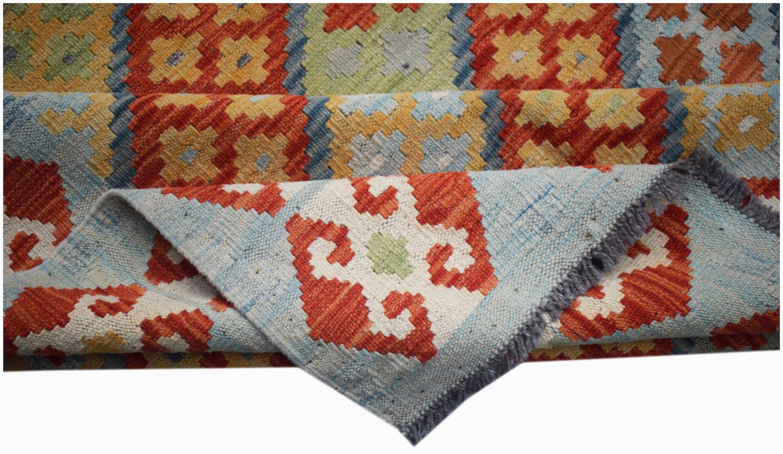 Handmade Afghan Maimana Kilim | 193 x 158 cm | 6'4" x 5'2" - Najaf Rugs & Textile