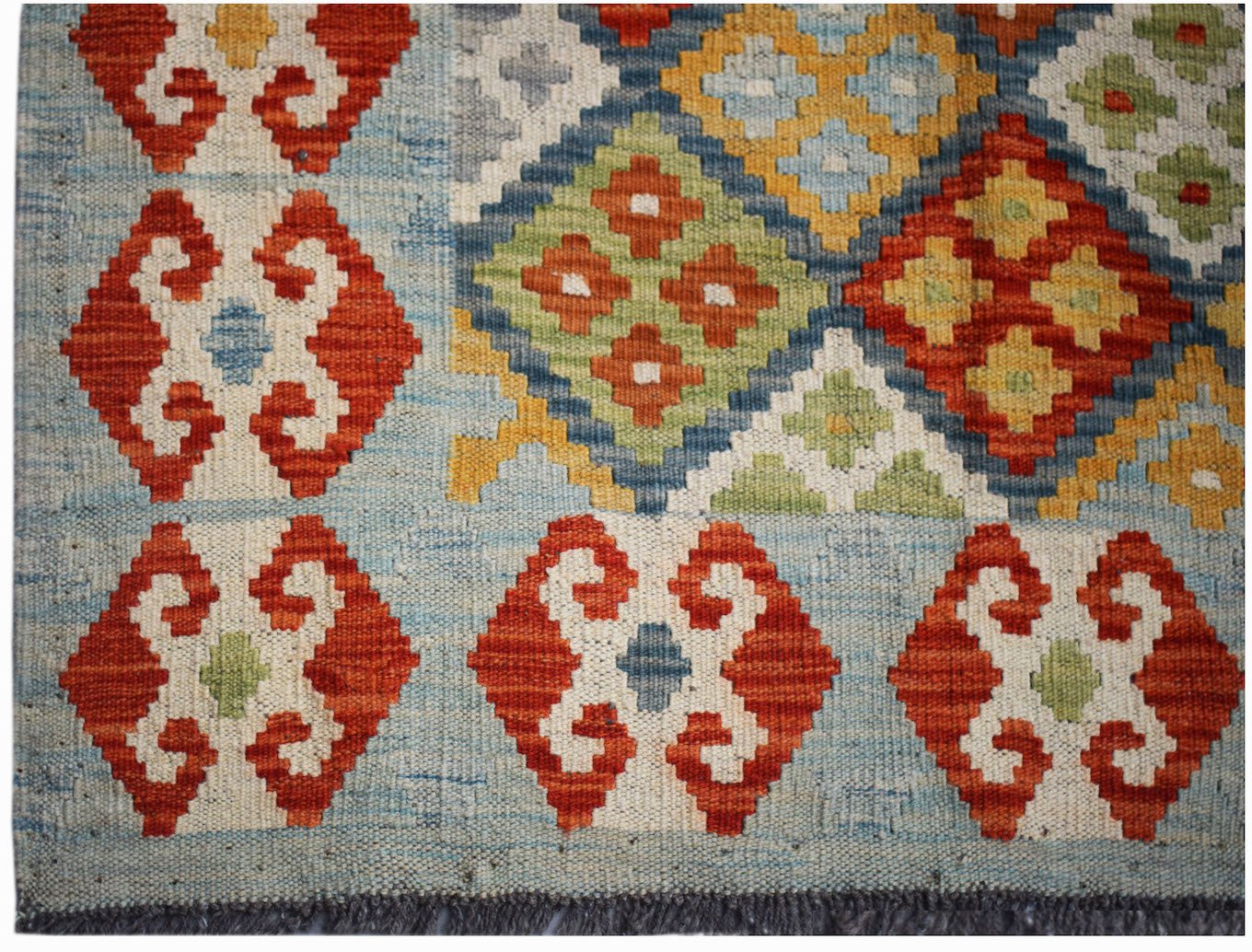 Handmade Afghan Maimana Kilim | 193 x 158 cm | 6'4" x 5'2" - Najaf Rugs & Textile