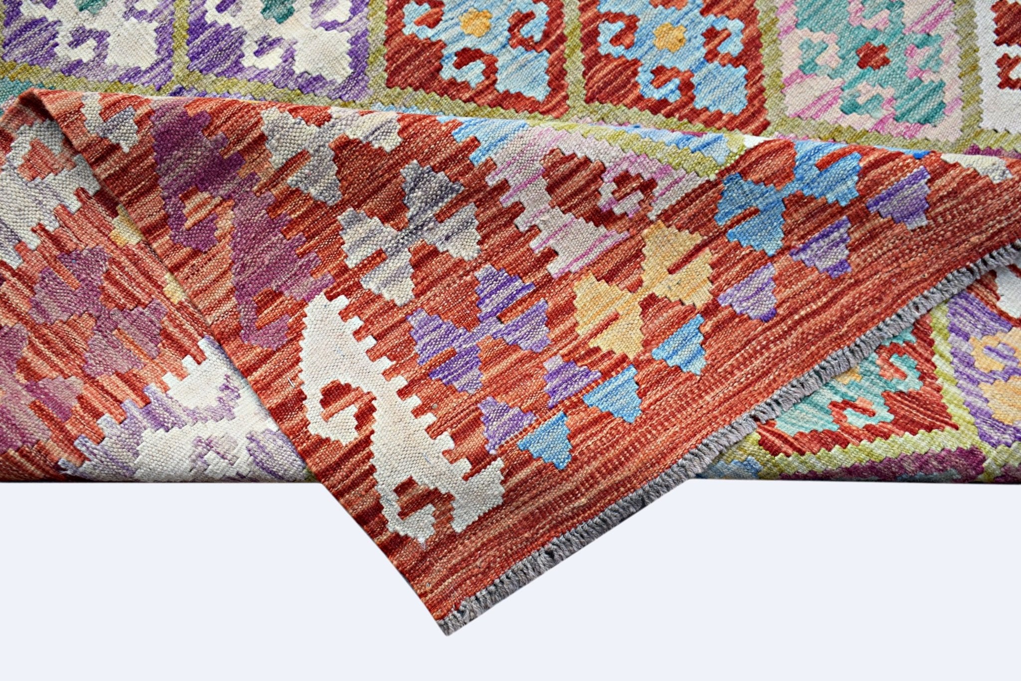 Handmade Afghan Maimana Kilim | 194 x 155 cm | 6'5" x 5'1" - Najaf Rugs & Textile