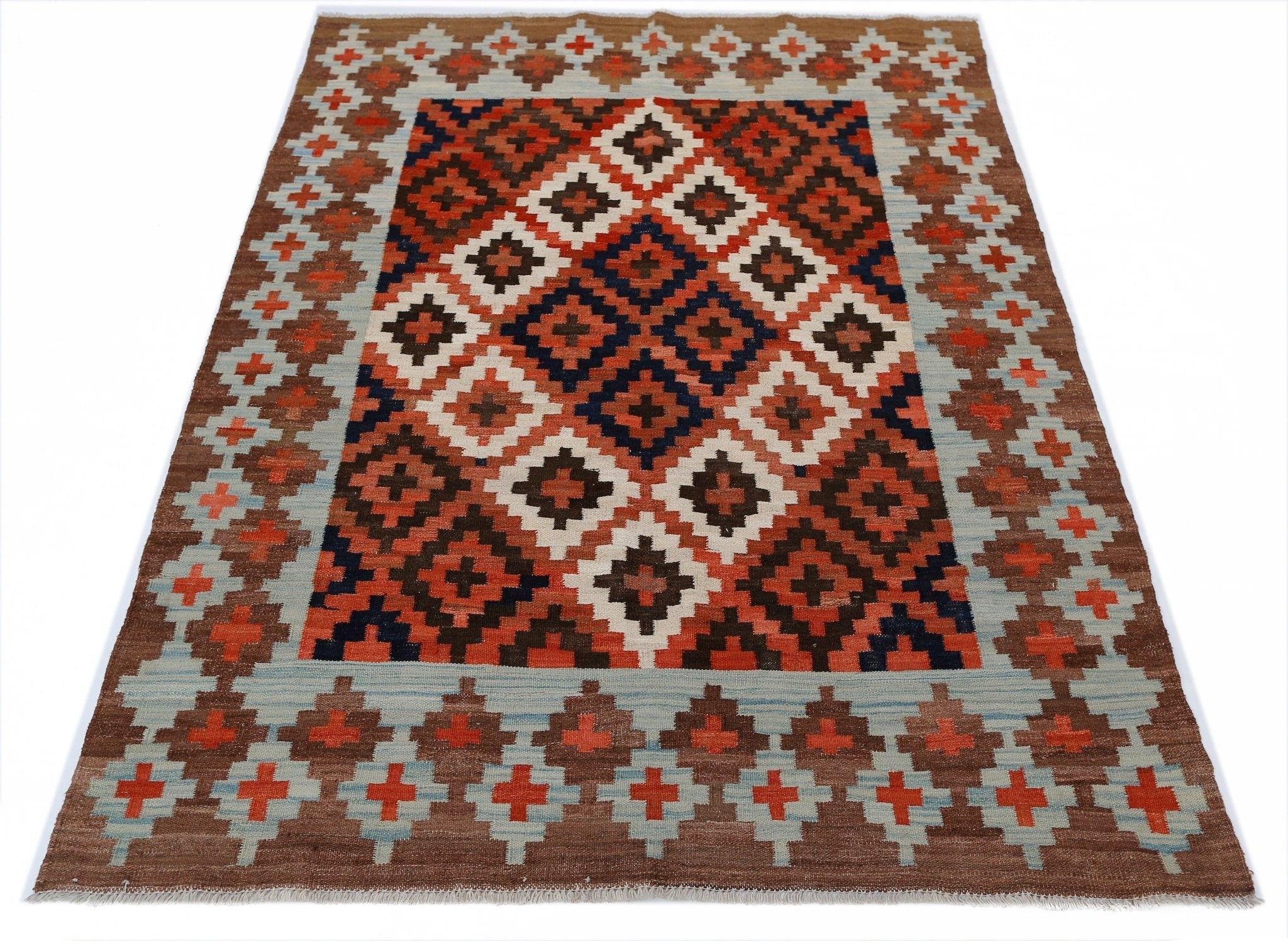 Handmade Afghan Maimana Kilim | 195 x 145 cm | 6'5" x 4'9" - Najaf Rugs & Textile