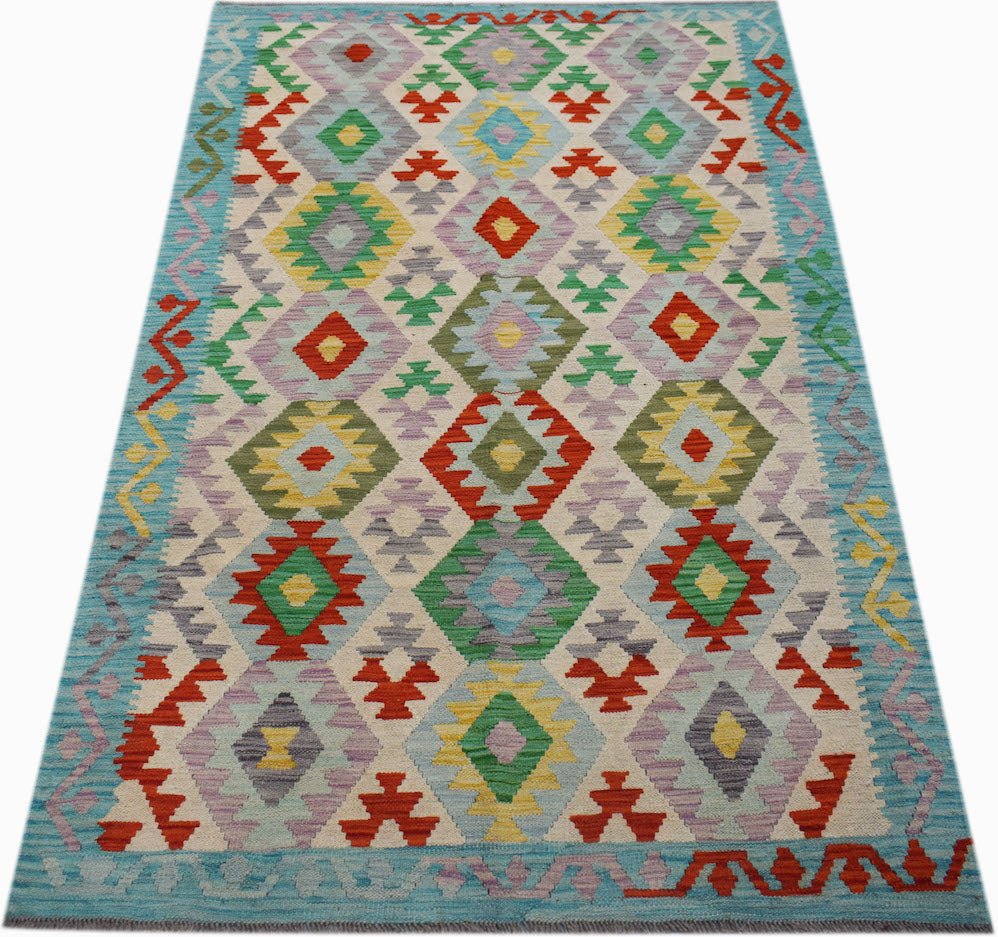 Handmade Afghan Maimana Kilim | 196 x 129 cm | 6'5" x 4'3" - Najaf Rugs & Textile