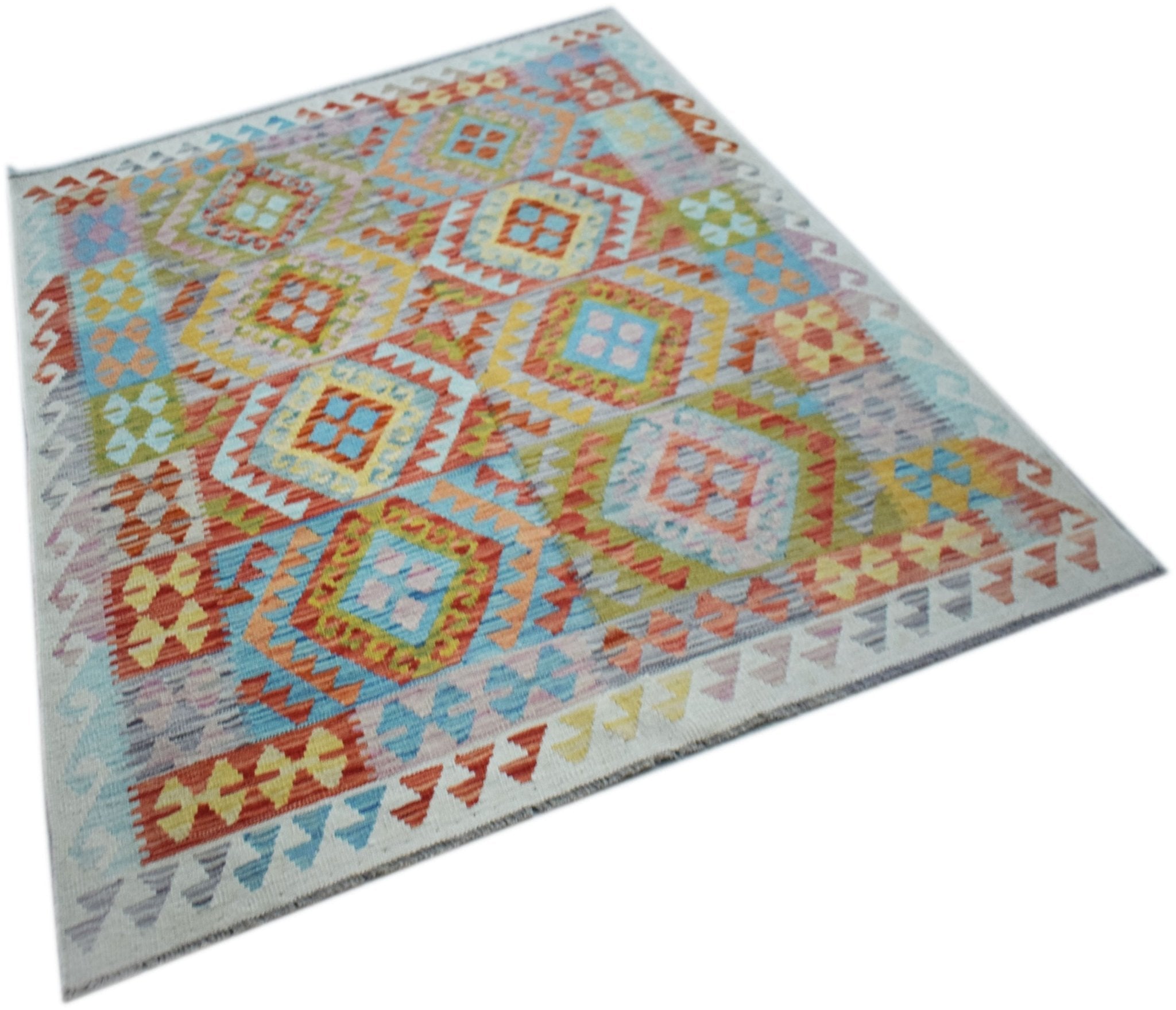 Handmade Afghan Maimana Kilim | 196 x 149 cm | 6'5" x 4'11" - Najaf Rugs & Textile