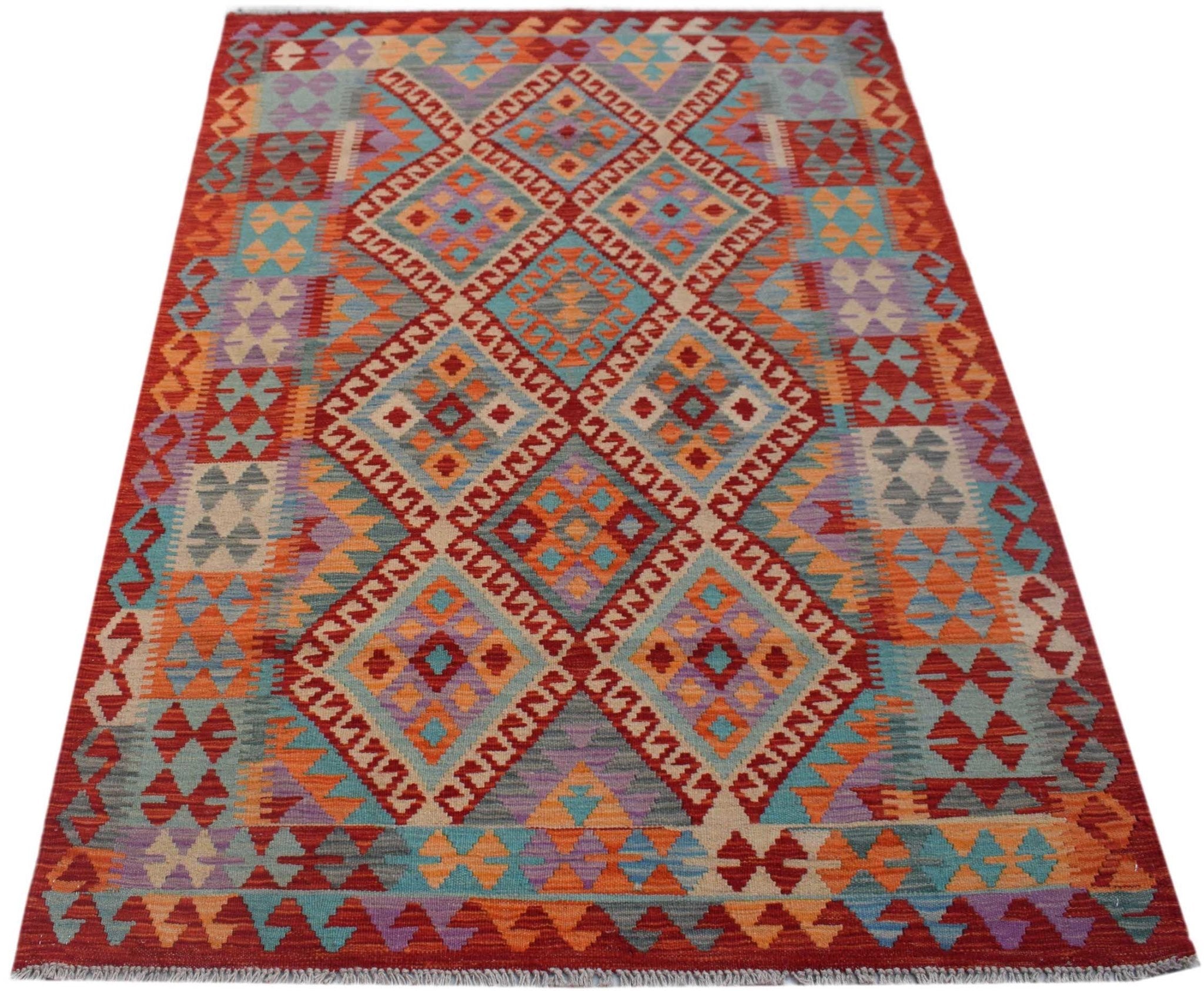 Handmade Afghan Maimana Kilim | 199 x 125 cm | 6'7" x 4'2" - Najaf Rugs & Textile