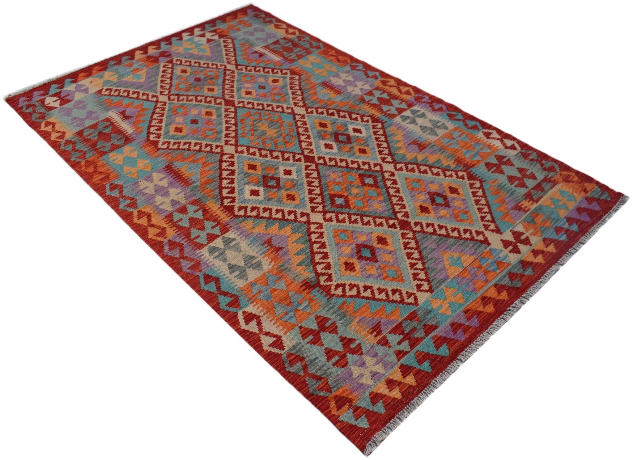 Handmade Afghan Maimana Kilim | 199 x 125 cm | 6'7" x 4'2" - Najaf Rugs & Textile