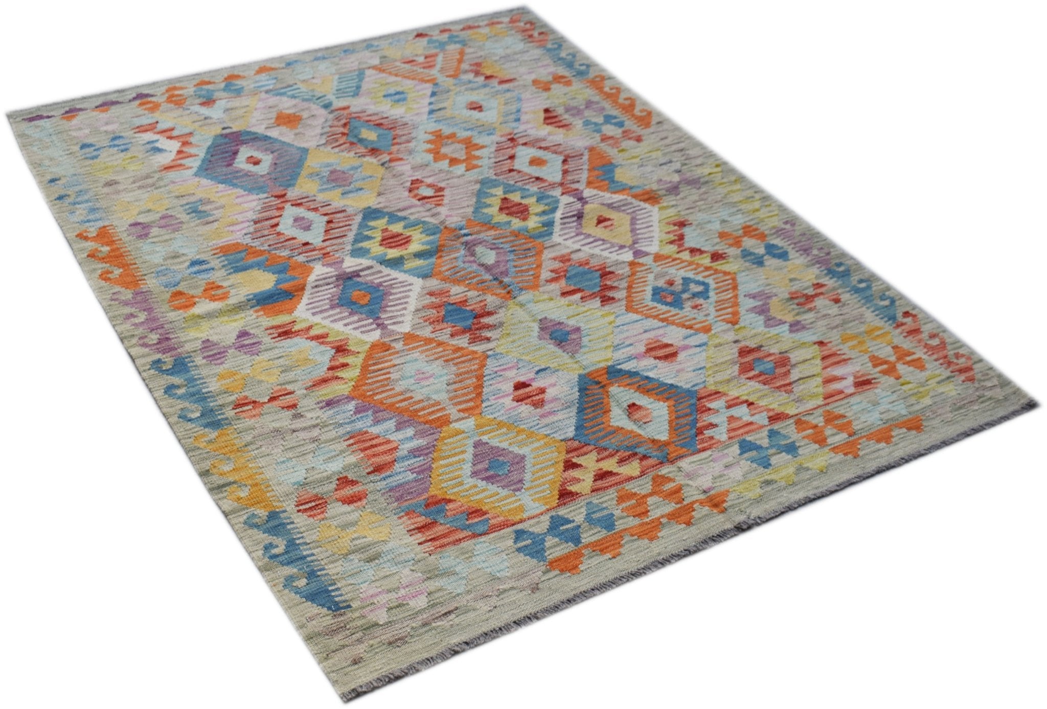 Handmade Afghan Maimana Kilim | 199 x 152 cm | 6'7" x 5' - Najaf Rugs & Textile