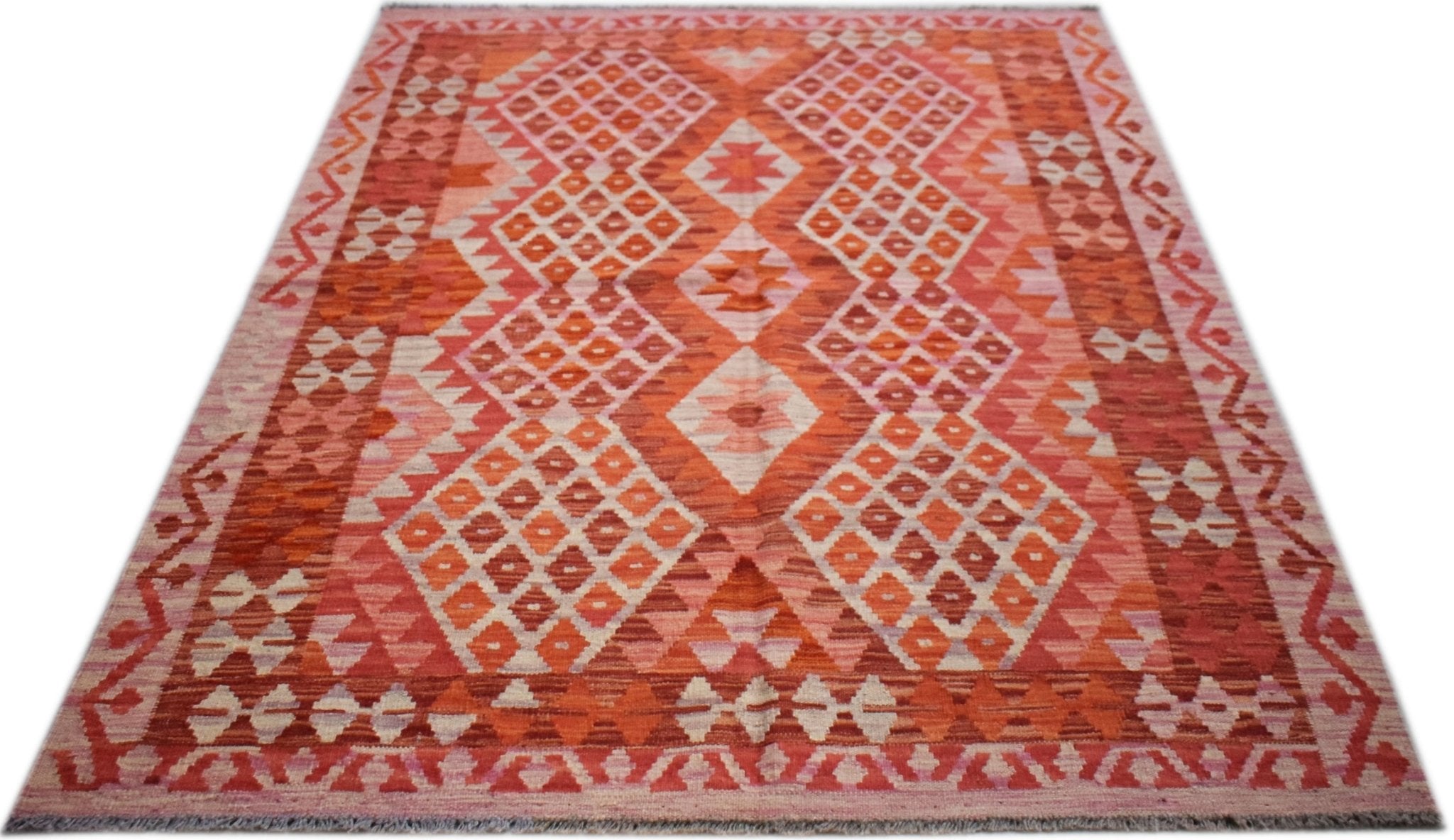 Handmade Afghan Maimana Kilim | 200 x 155 cm | 6'7" x 5'2" - Najaf Rugs & Textile