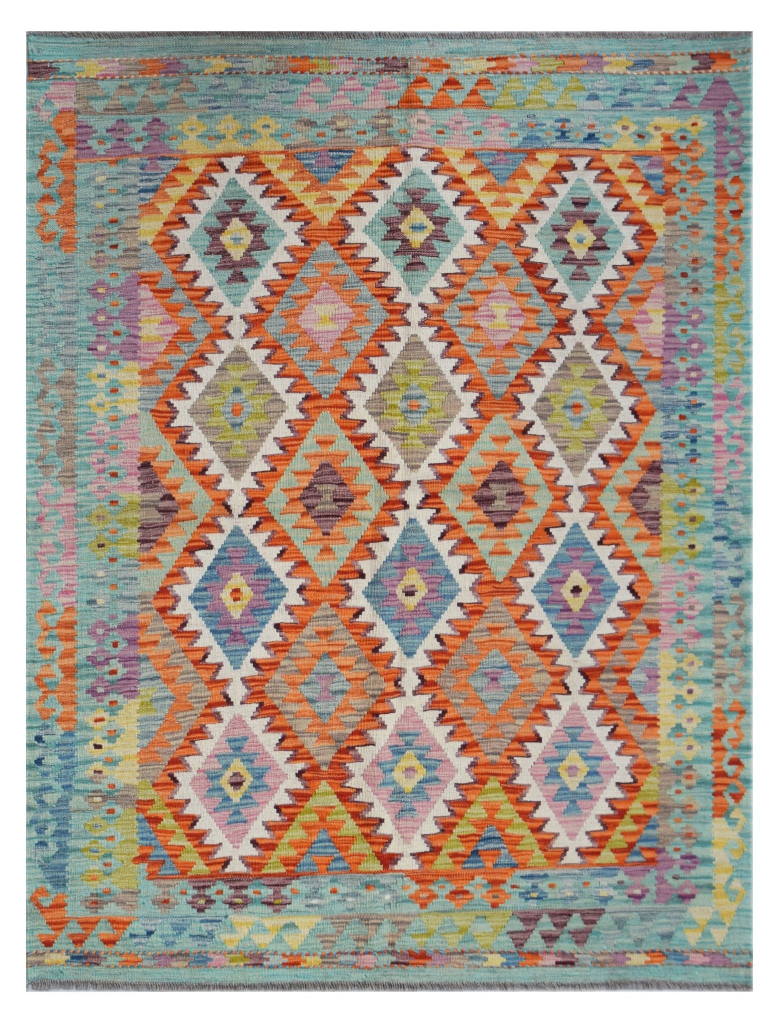 Handmade Afghan Maimana Kilim | 200 x 157 cm | 6'7" x 5'2" - Najaf Rugs & Textile