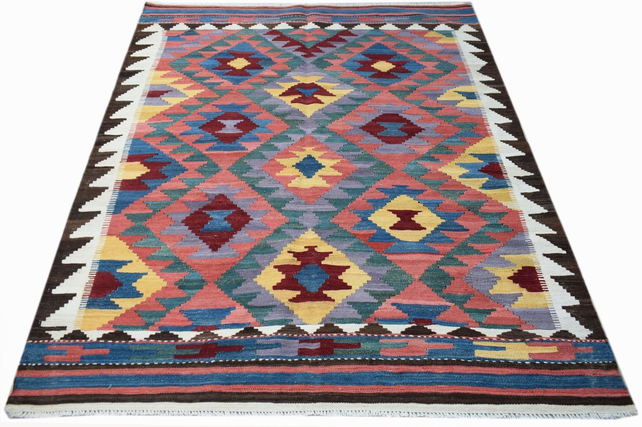 Handmade Afghan Maimana Kilim | 201 x 158 cm | 6'7" x 5'2" - Najaf Rugs & Textile