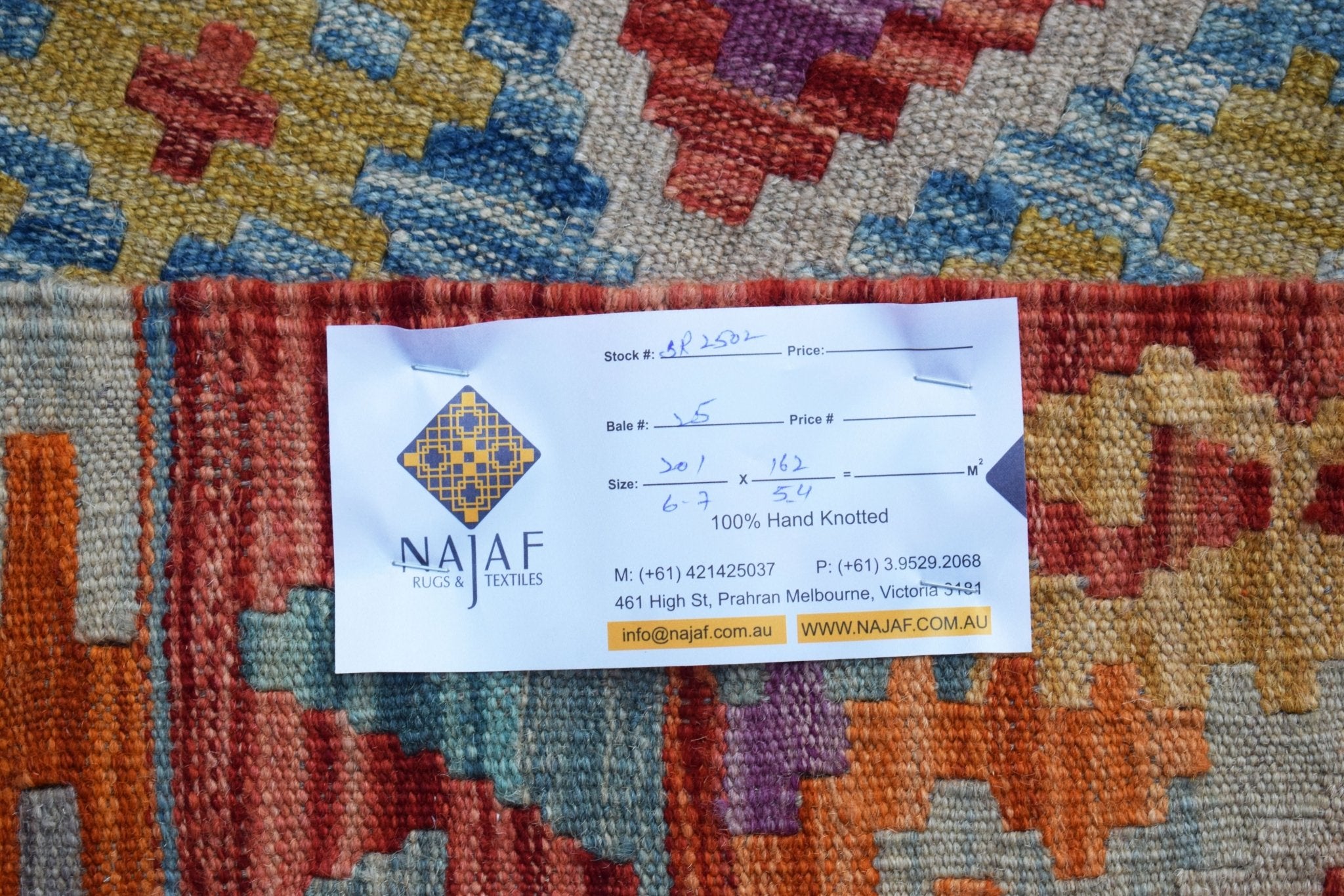 Handmade Afghan Maimana Kilim | 201 x 162 cm | 6'7" x 5'4" - Najaf Rugs & Textile