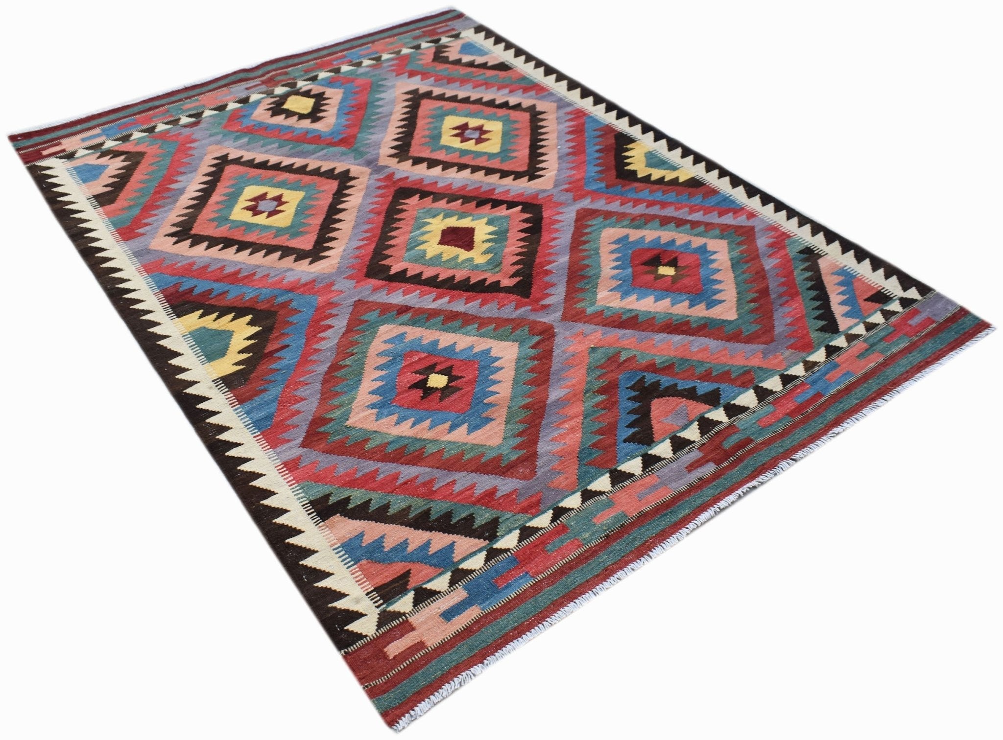 Handmade Afghan Maimana Kilim | 202 x 152 cm | 6'7" x 5' - Najaf Rugs & Textile