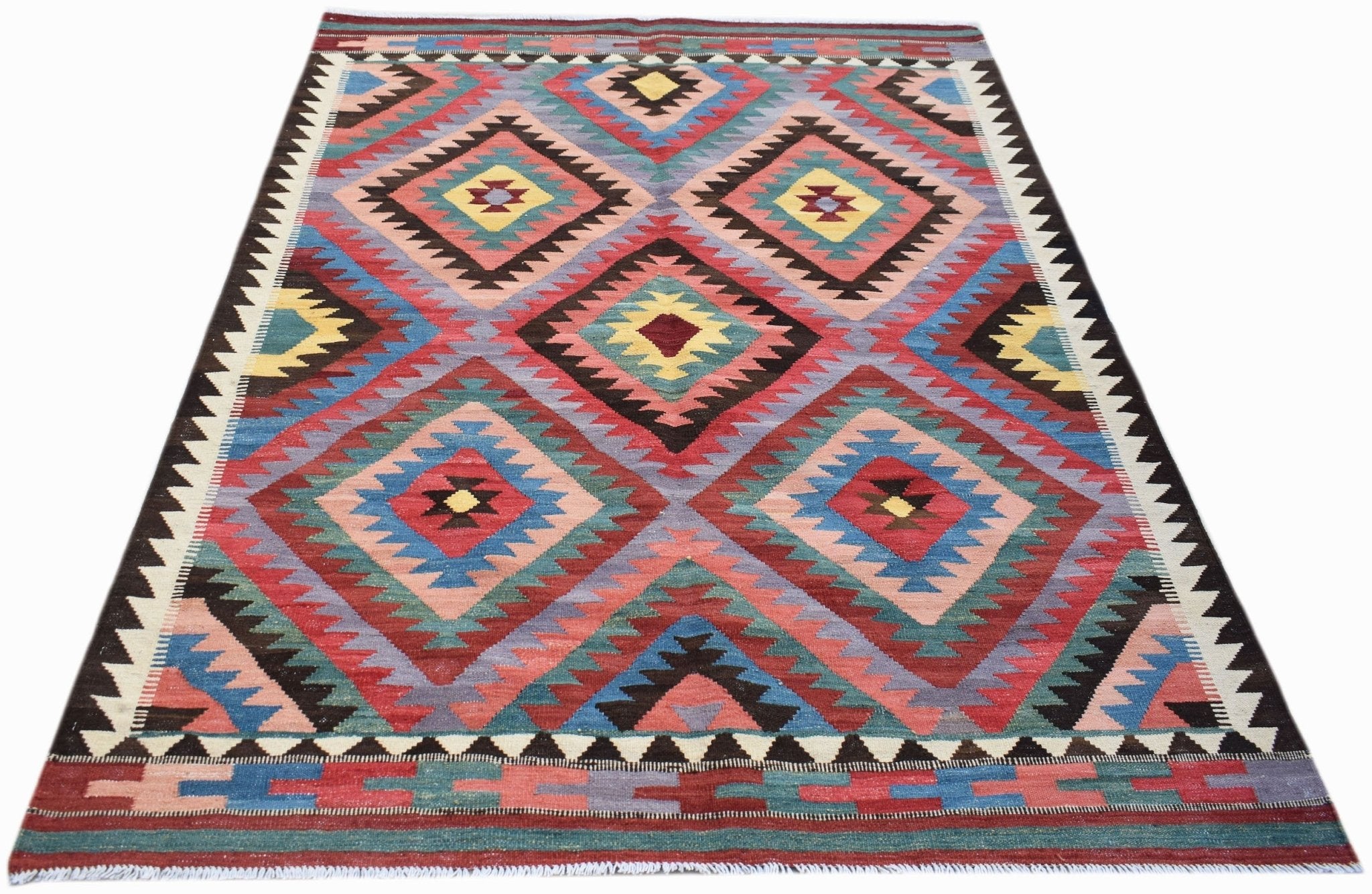 Handmade Afghan Maimana Kilim | 202 x 152 cm | 6'7" x 5' - Najaf Rugs & Textile