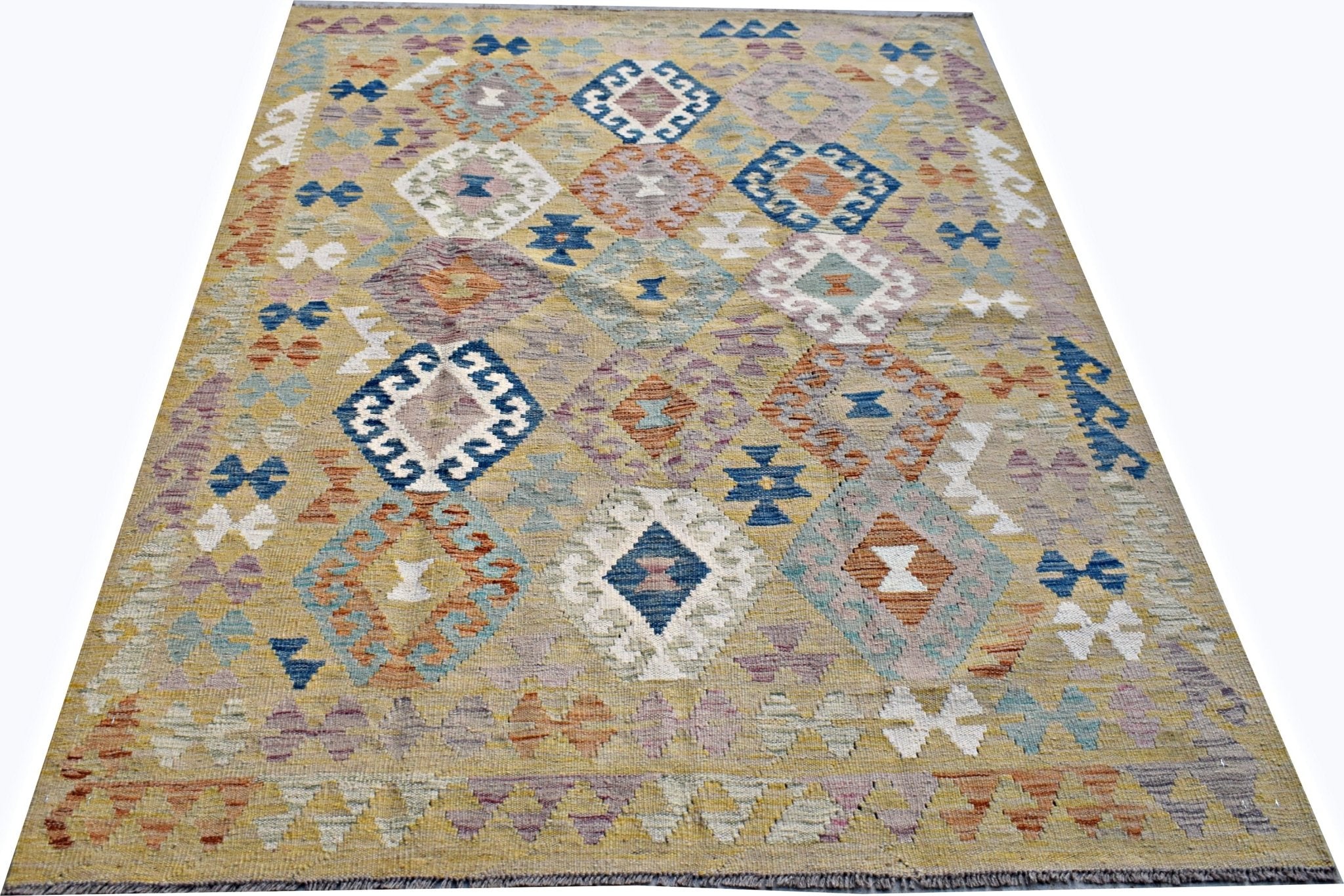 Handmade Afghan Maimana Kilim | 203 x 149 cm | 6'8" x 4'11" - Najaf Rugs & Textile