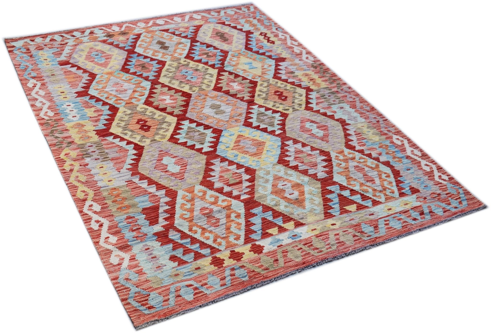 Handmade Afghan Maimana Kilim | 205 x 156 cm | 6'9" x 5'2" - Najaf Rugs & Textile