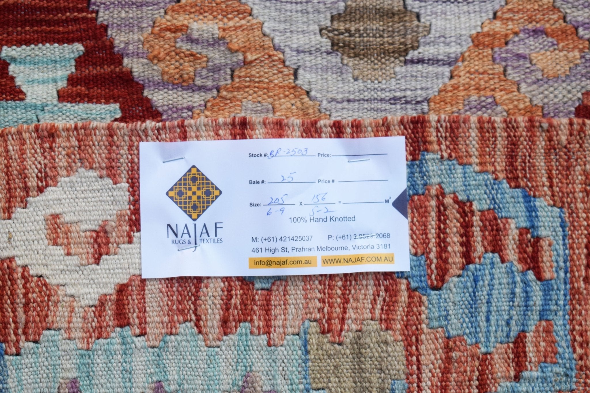 Handmade Afghan Maimana Kilim | 205 x 156 cm | 6'9" x 5'2" - Najaf Rugs & Textile